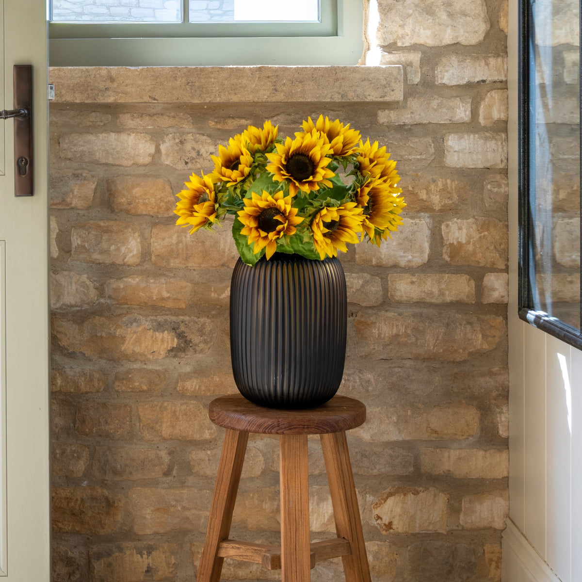 Artificial Yellow Sunflower with Leaves