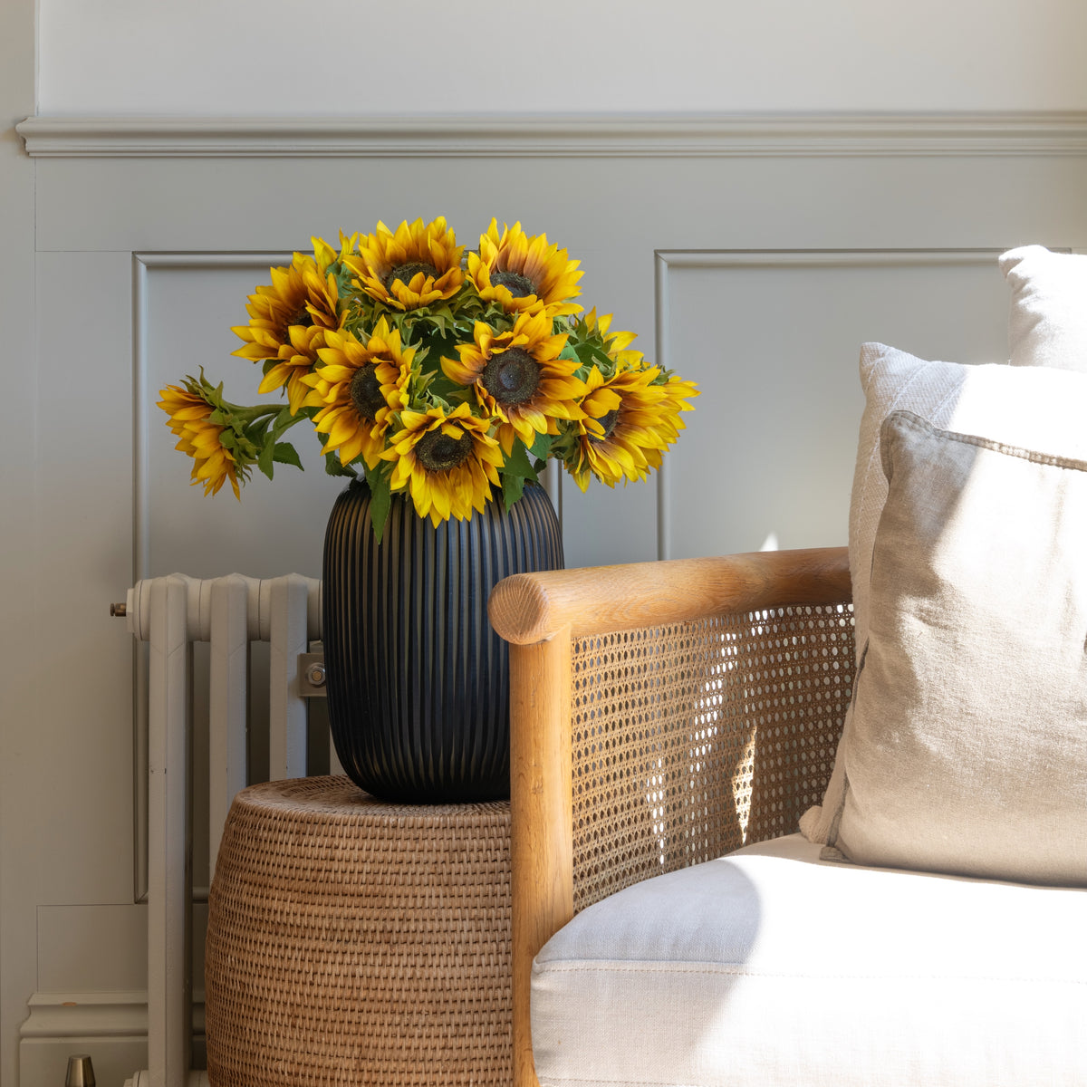 Artificial Yellow Sunflower with Leaves