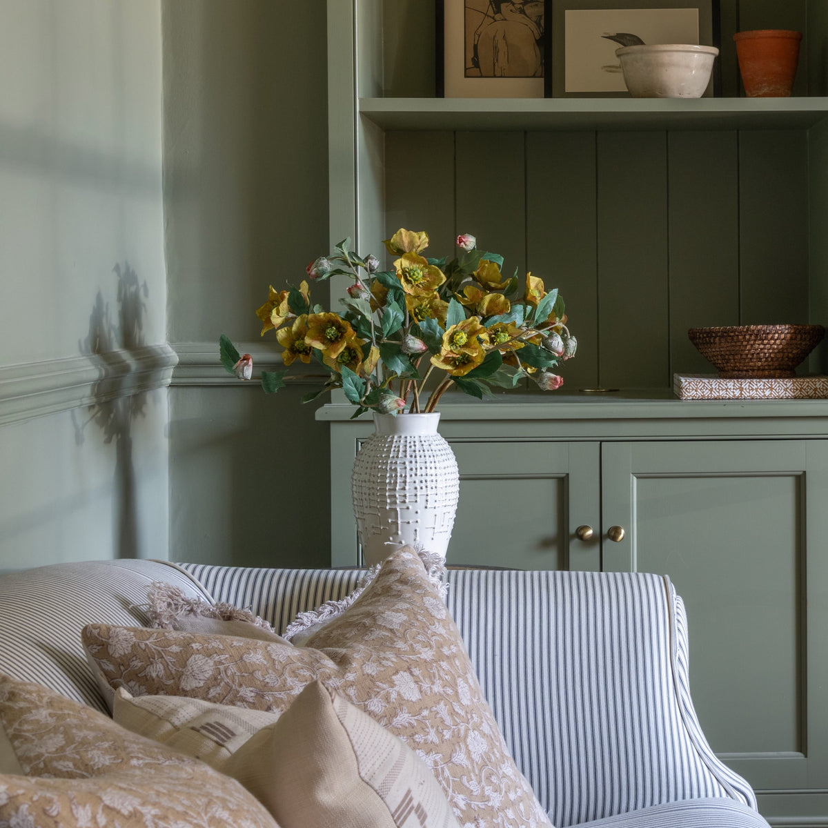 Artificial Green Hellebore Spray