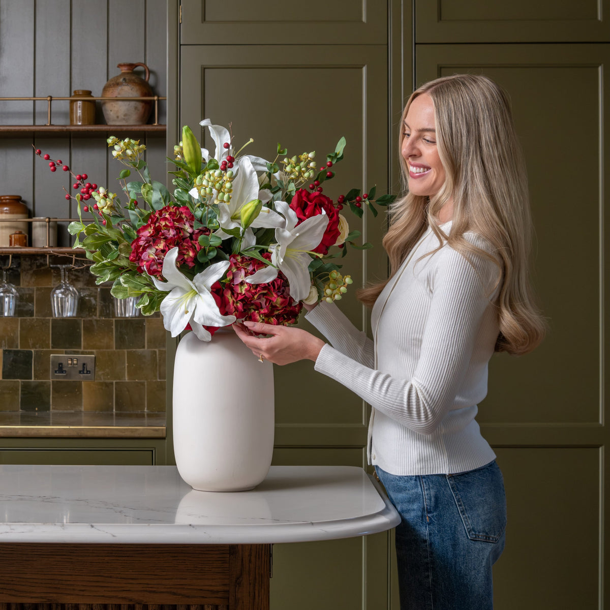 Christmas Artificial Flower Arrangement