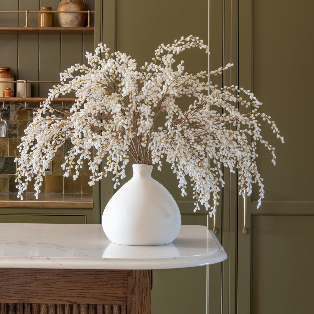 Artificial White Willow Spray
