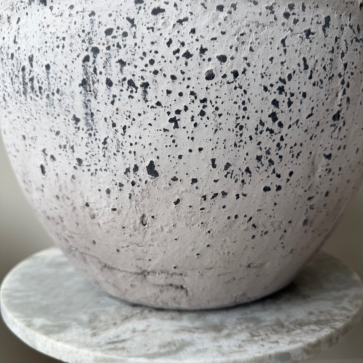 Large Pale Grey Distressed Stone Vase