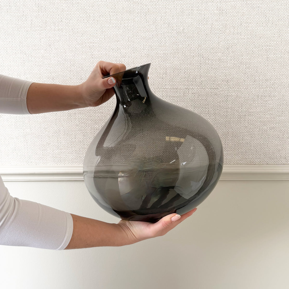 Smoky Grey Bulb Vase