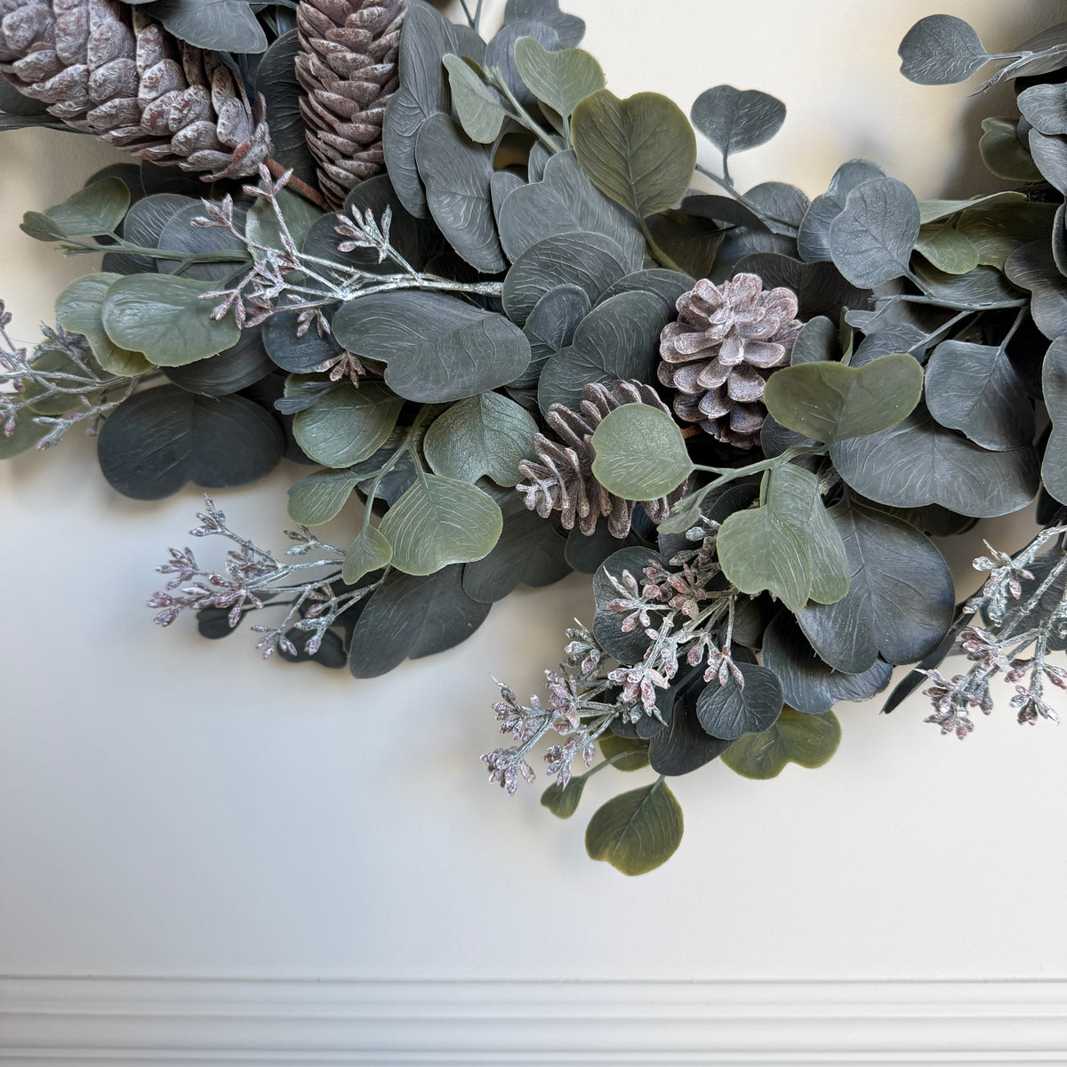 Artificial Large Silver Eucalyptus & Berry Wreath