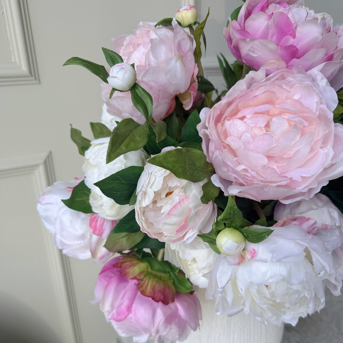 Artificial Pink & White Peony Arrangement