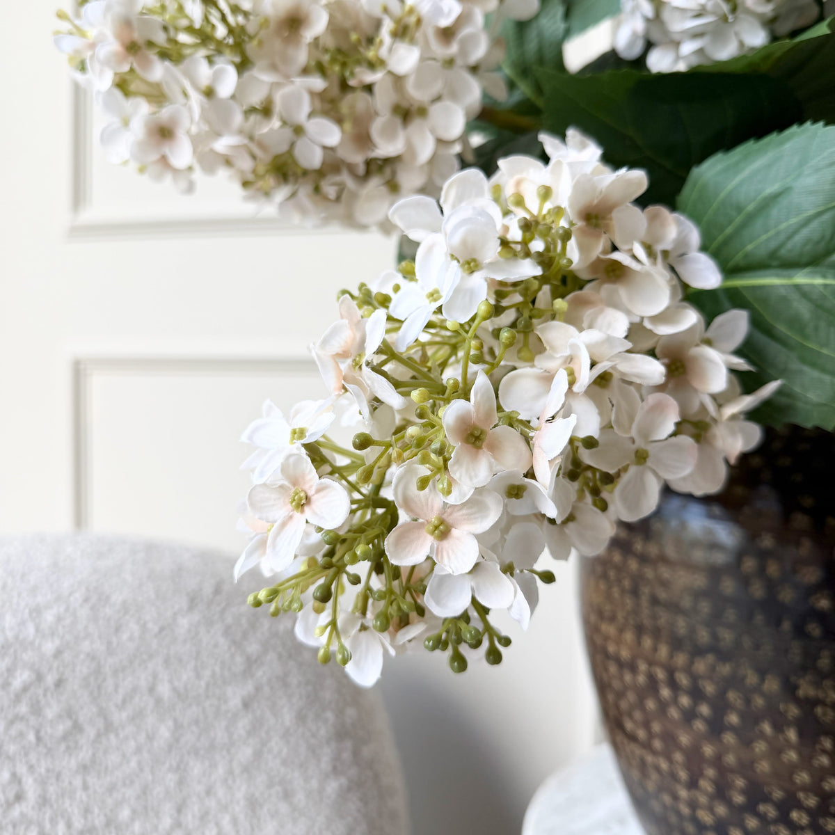 Realistic Artificial Beige Paniculata Hydrangea ABX5004BE by The Faux Flower Company