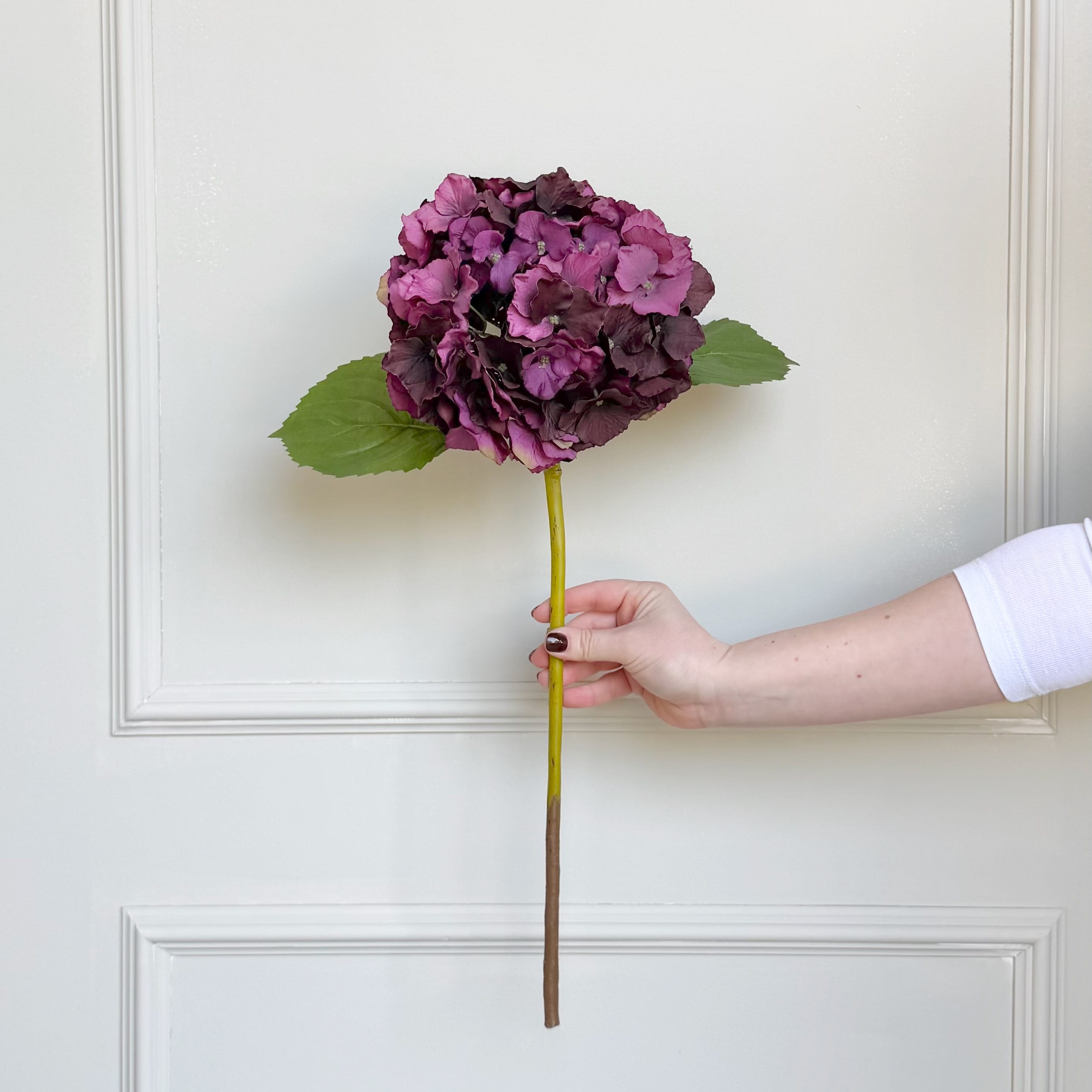 Realistic Artificial Deep Purple Mophead Hydrangea ABX2502DPU by The Faux Flower Company