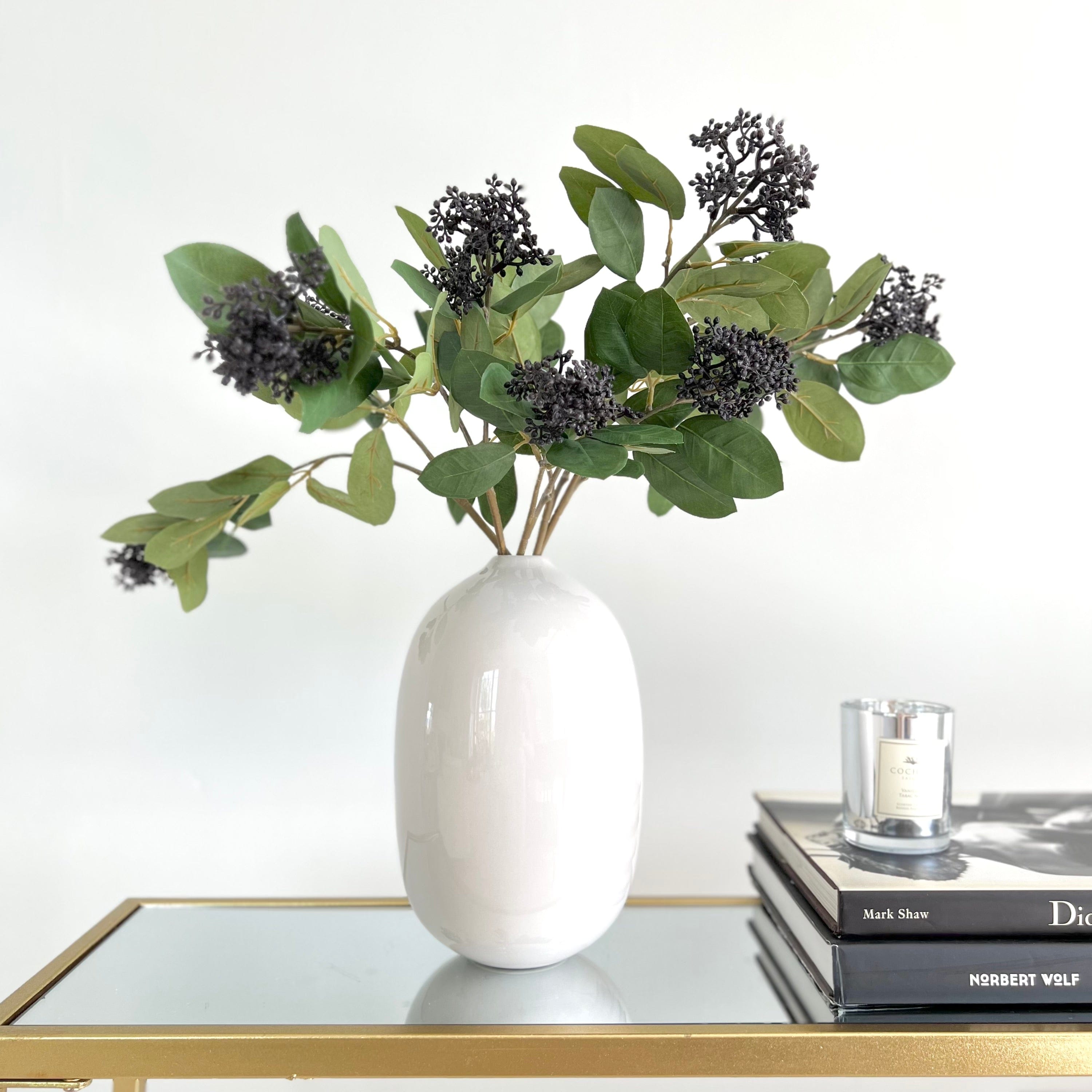 Artificial flowers luxury lifelike faux Artificial Black Seed Pod realistic silk single stems buy online from The Faux Flower Company