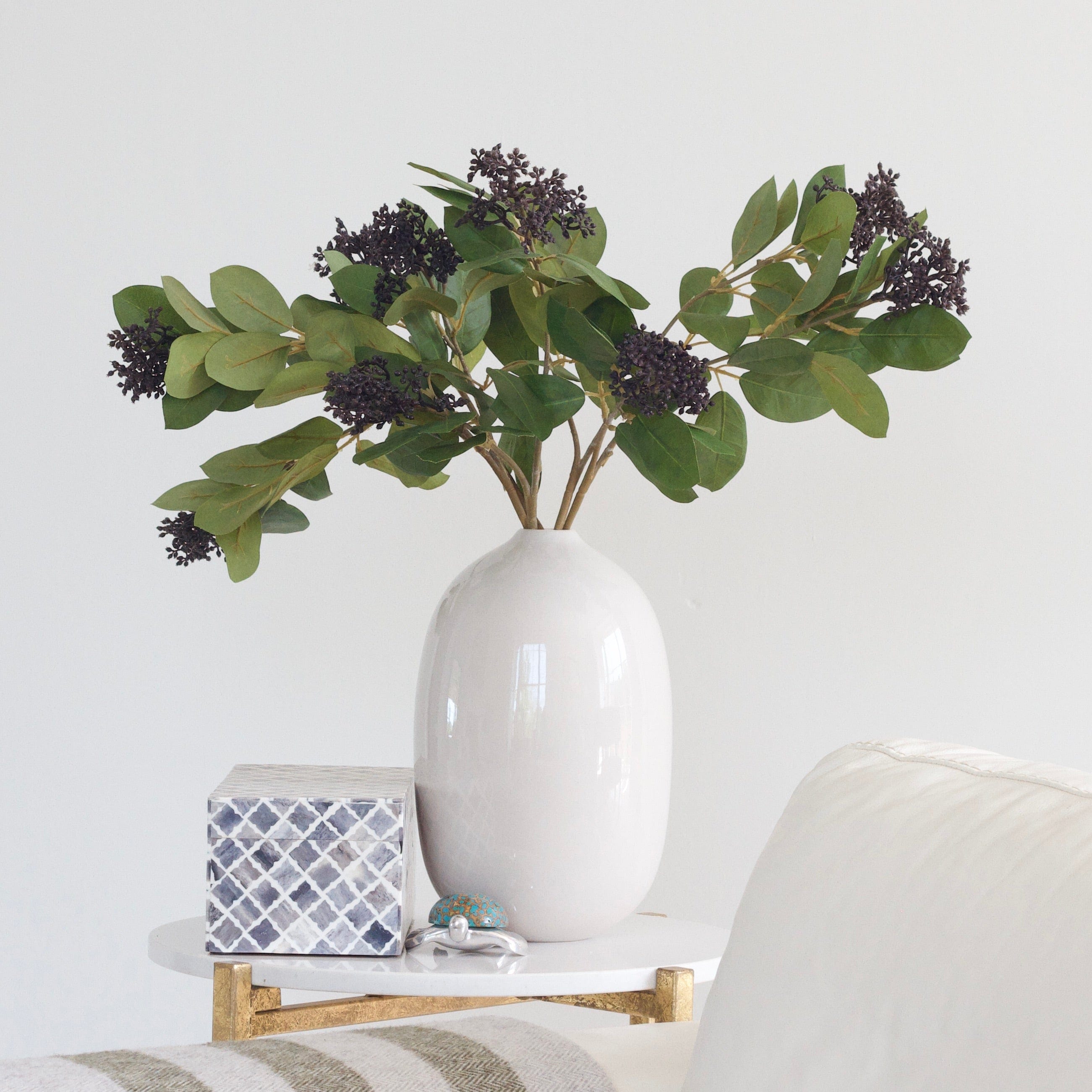 Artificial flowers luxury lifelike faux Artificial Black Seed Pod realistic silk single stems buy online from The Faux Flower Company