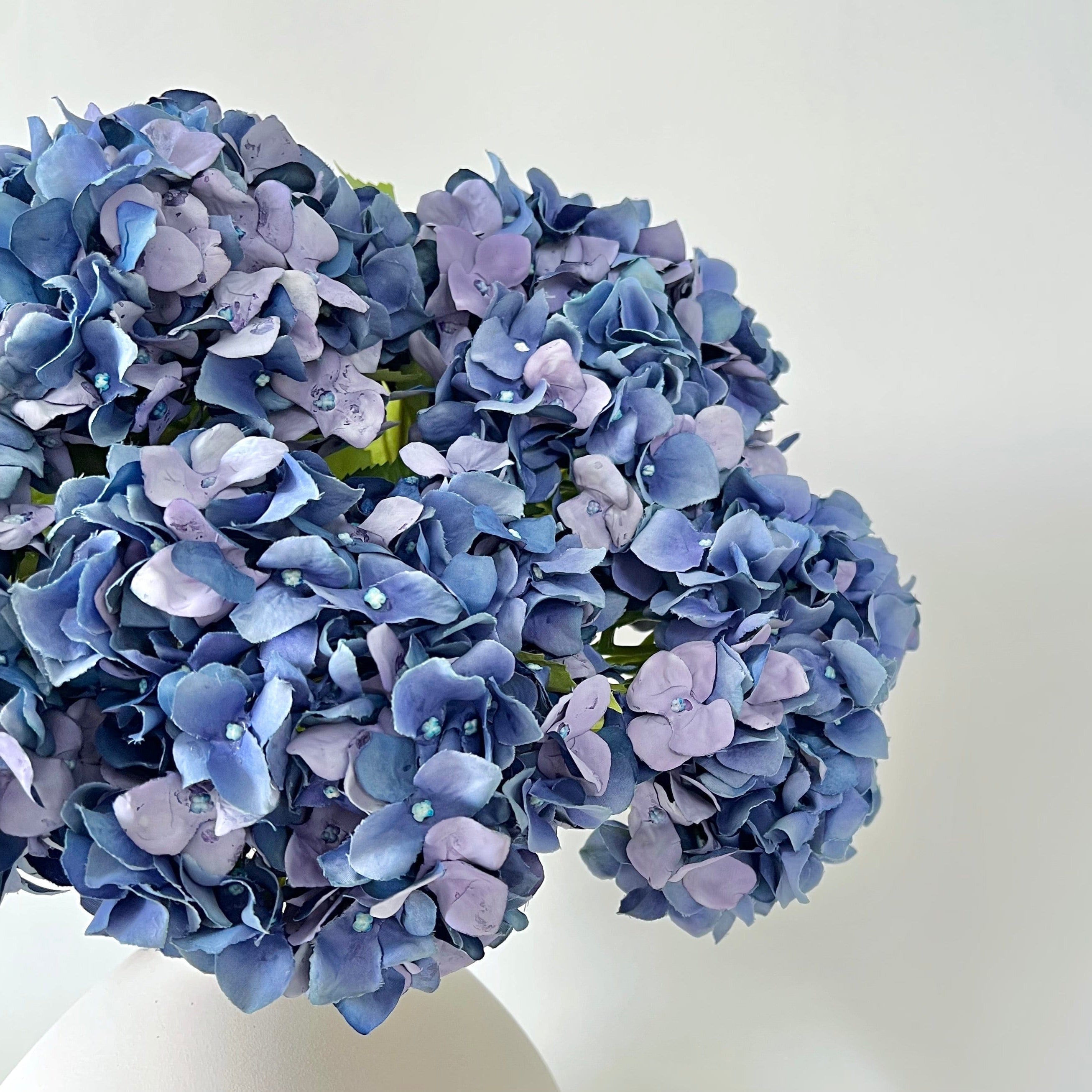 Artificial flowers luxury lifelike faux Artificial Blue Dried Hydrangea realistic silk single stems buy online from The Faux Flower Company