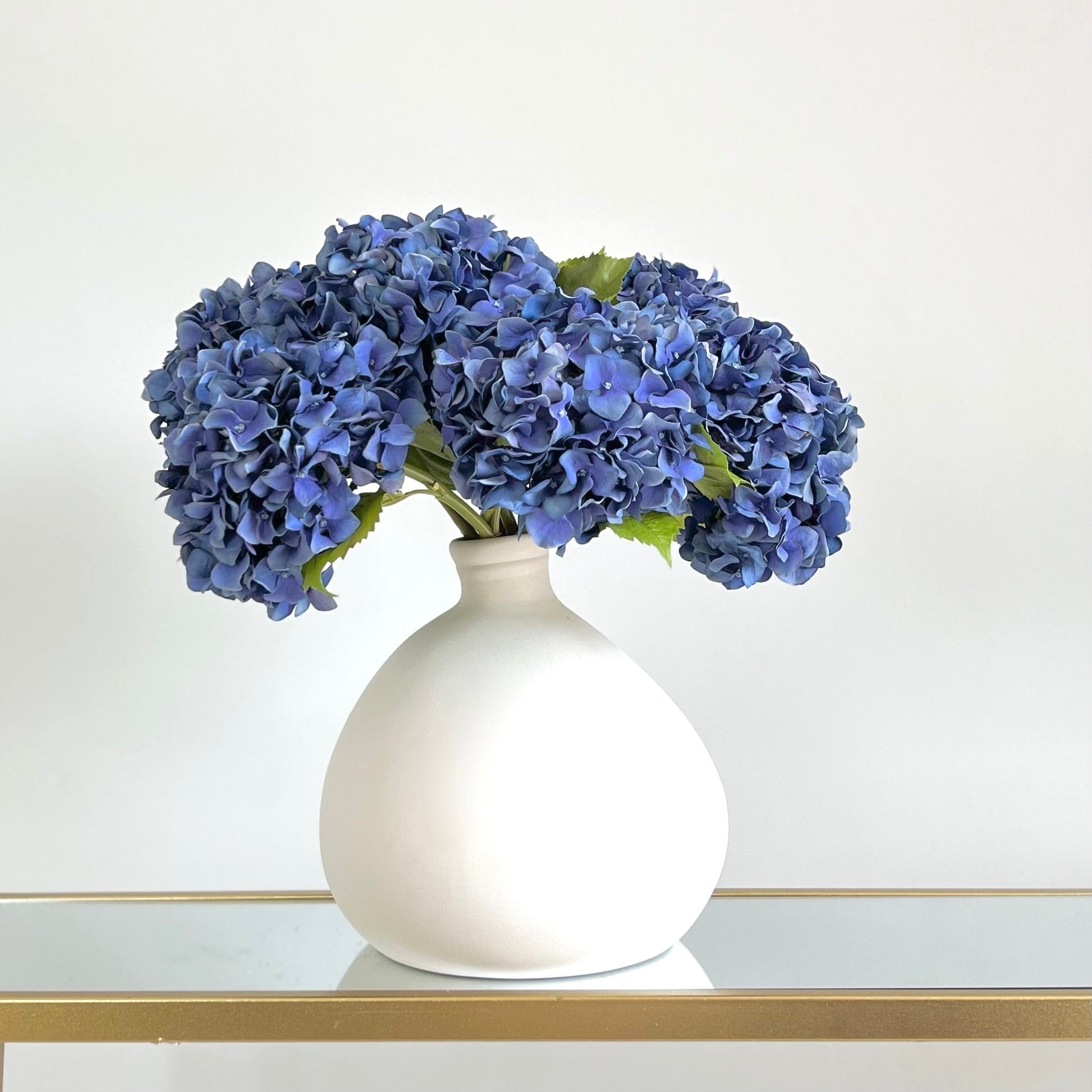 Artificial flowers luxury lifelike faux Artificial Blue Dried Hydrangea realistic silk single stems buy online from The Faux Flower Company