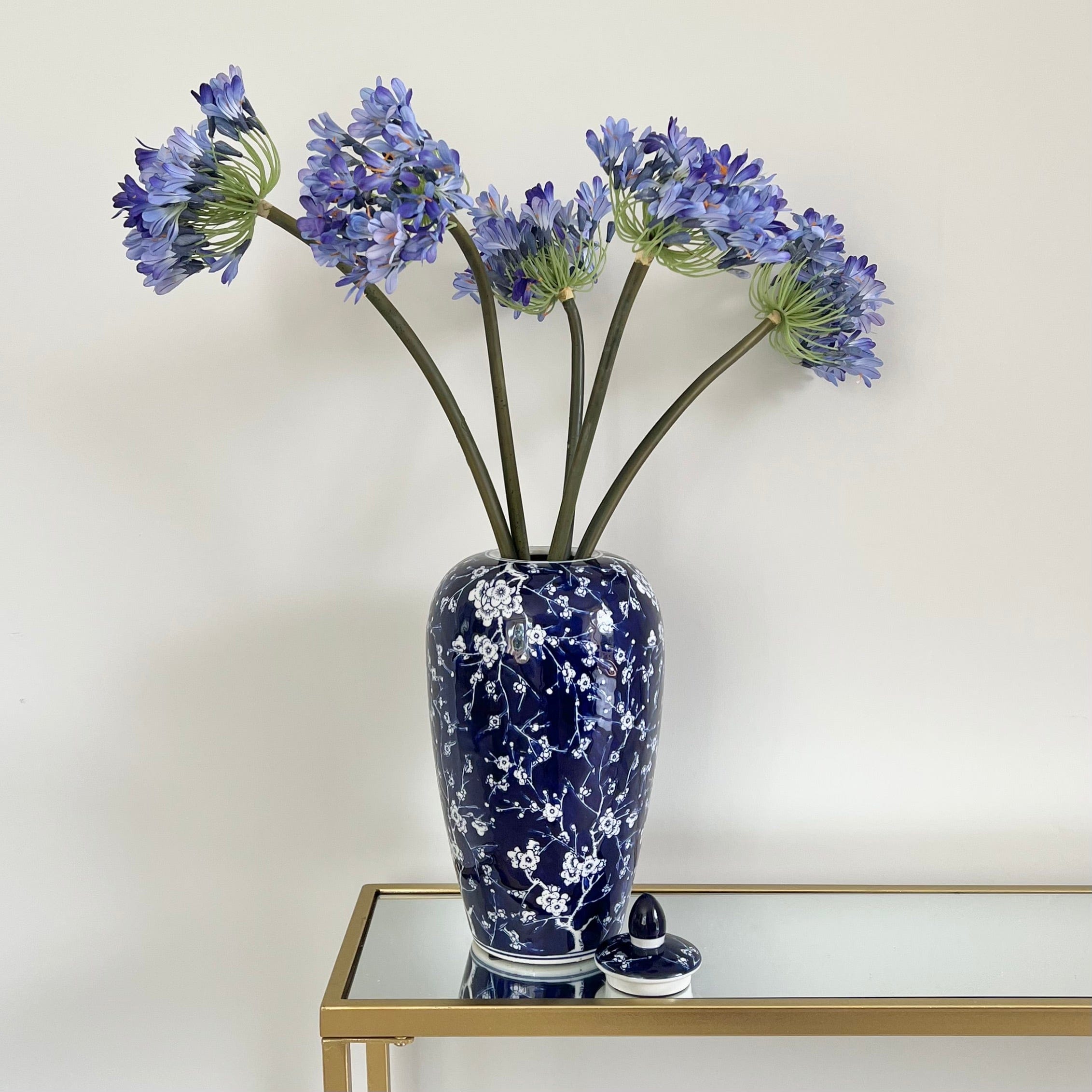 Artificial flowers luxury lifelike faux Artificial Blue Purple Agapanthus - Bunch of 6 realistic silk bunches buy online from The Faux Flower Company ABX7347BL-6
