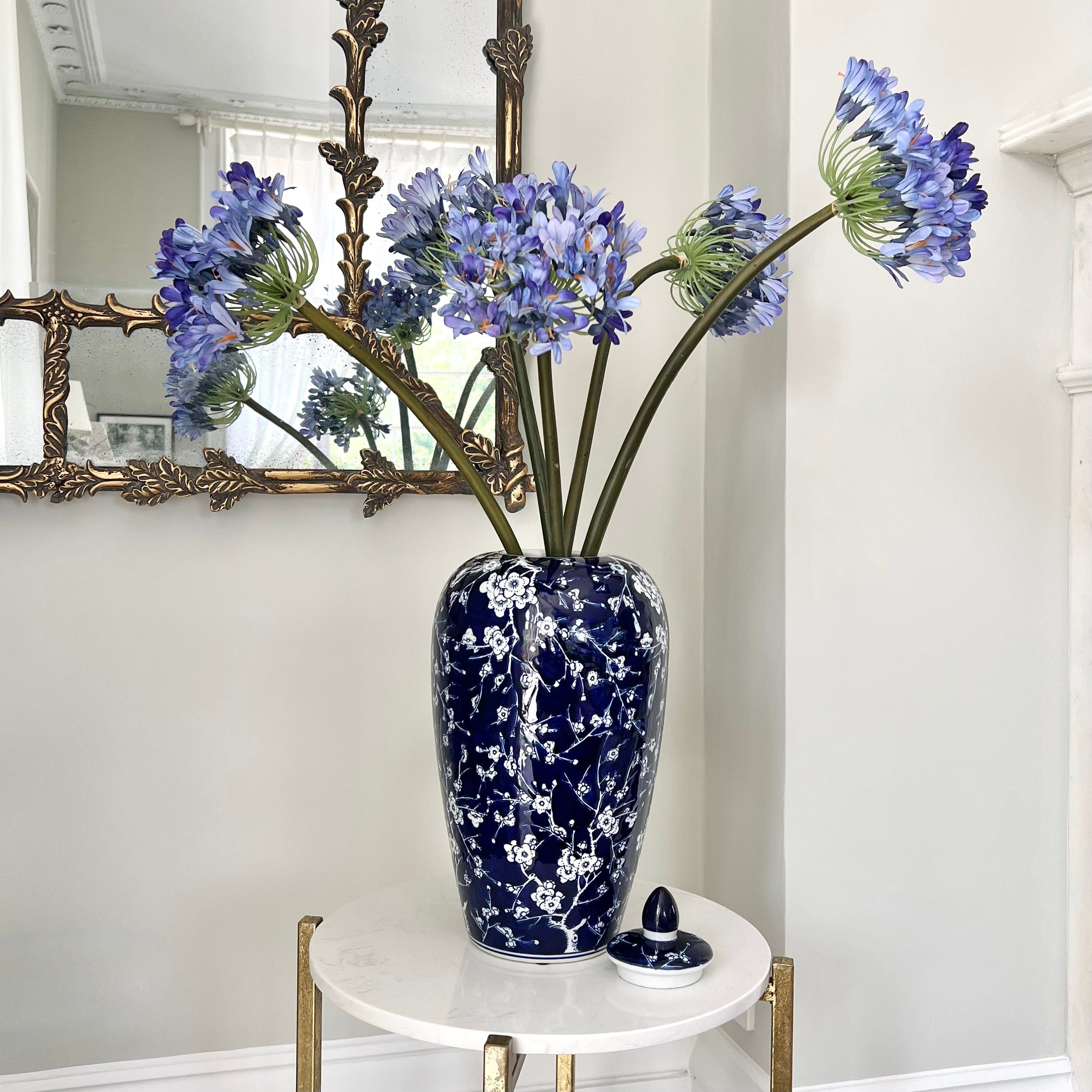 Artificial flowers luxury lifelike faux Artificial Blue Purple Agapanthus - Bunch of 6 realistic silk bunches buy online from The Faux Flower Company ABX7347BL-6