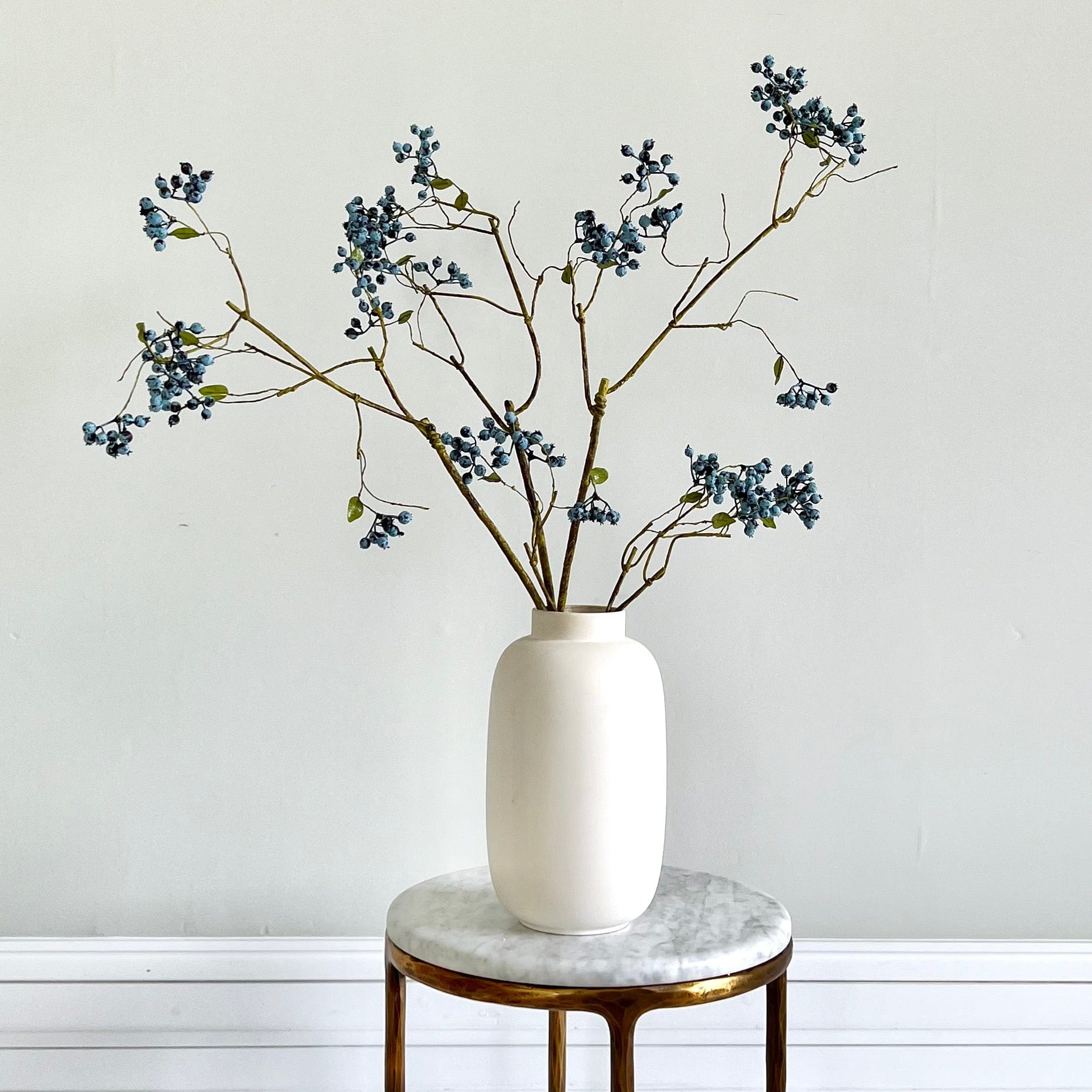 Artificial flowers luxury lifelike faux Artificial Blueberry Spray realistic silk single stems buy online from The Faux Flower Company