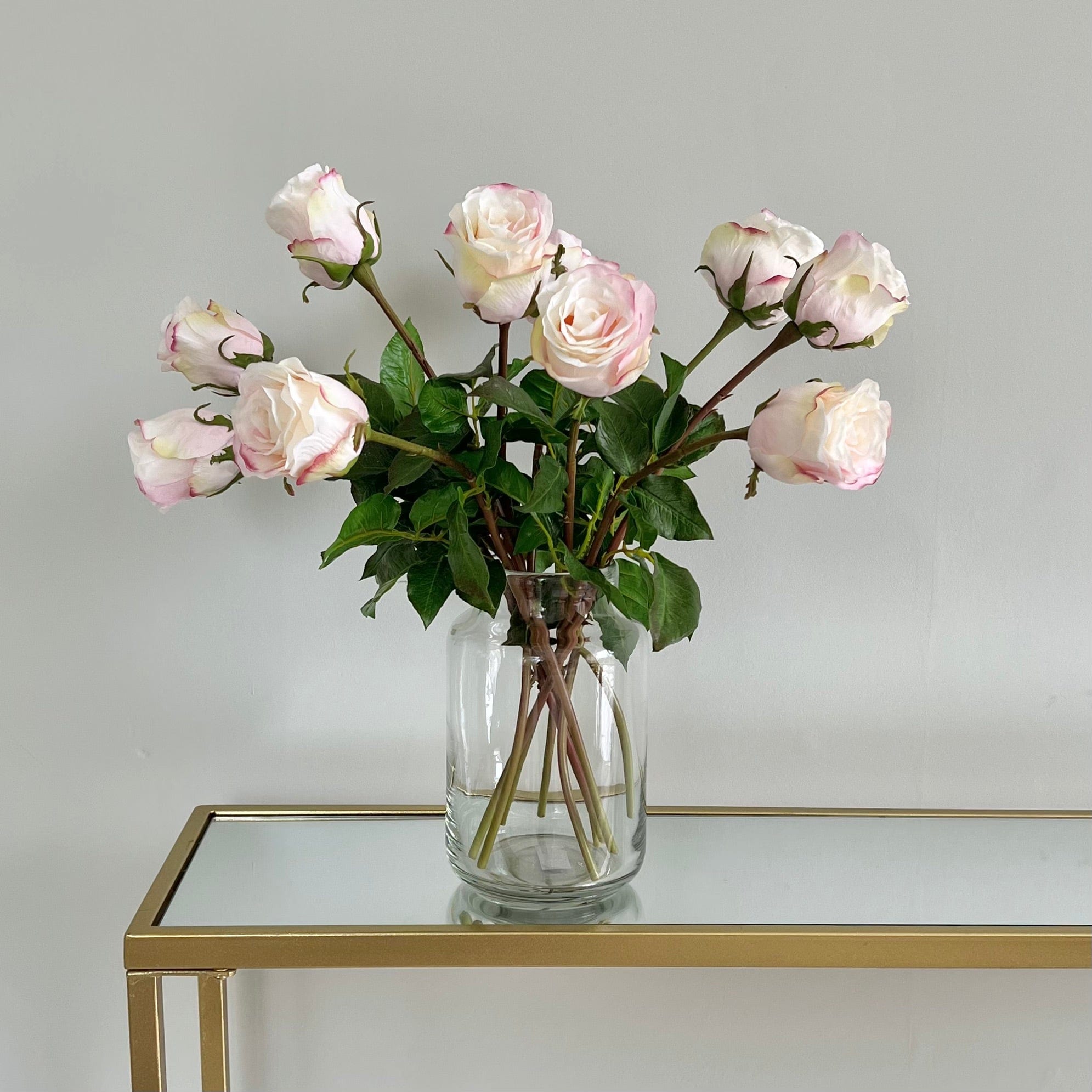 Artificial flowers luxury lifelike faux Artificial Blush Pink Rose Bud realistic silk single stems buy online from The Faux Flower Company
