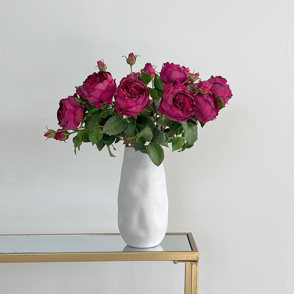 Realistic Artificial Burgundy English Rose ABY5013BD by The Faux Flower Company