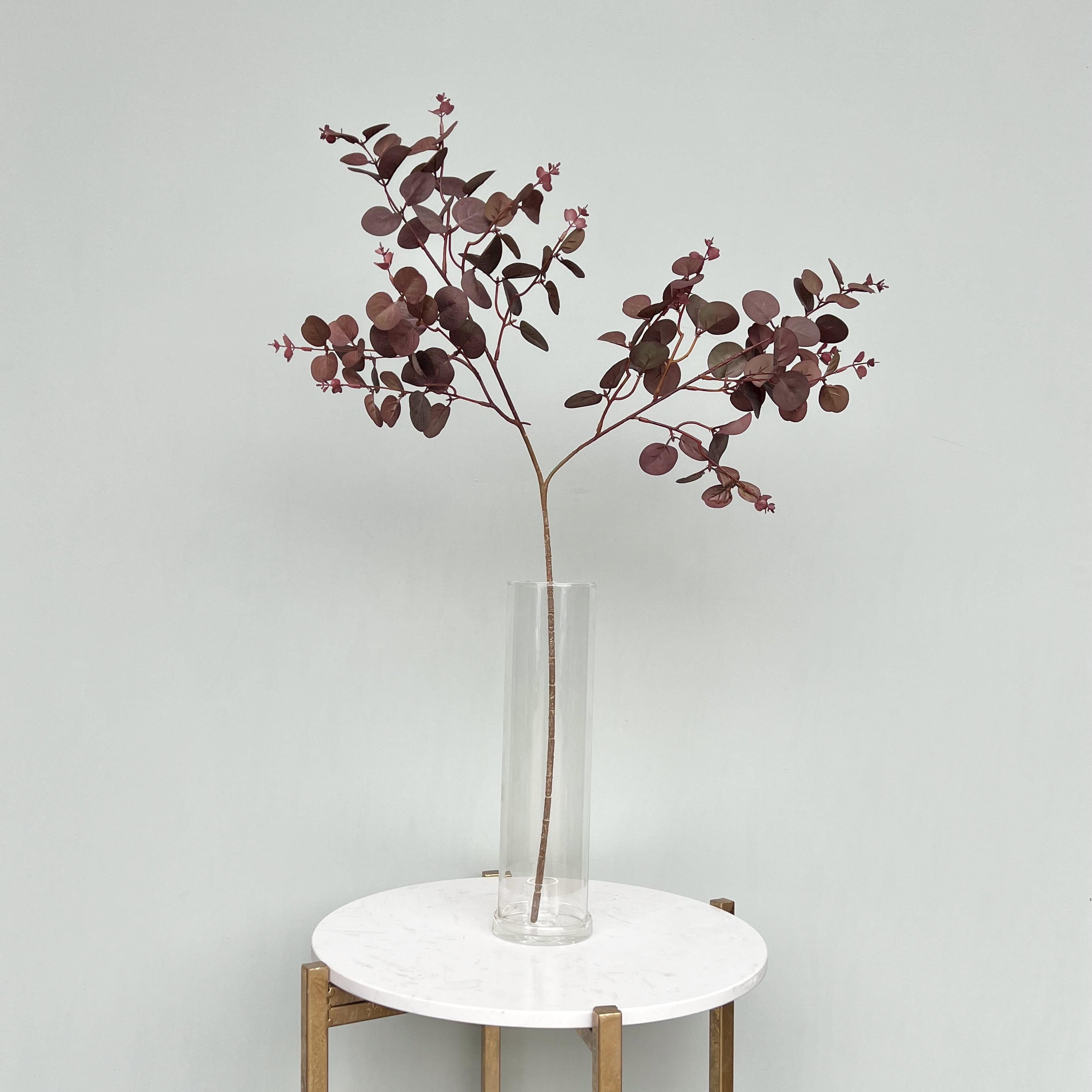 Artificial flowers luxury lifelike faux Artificial Burgundy Eucalyptus realistic silk single stems buy online from The Faux Flower Company ABZ0076BD