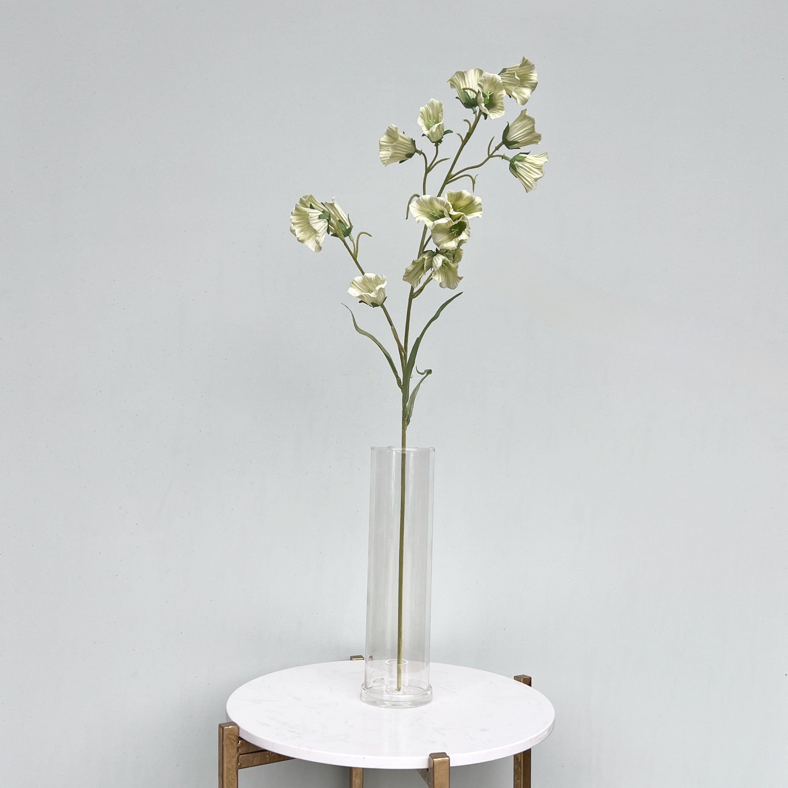 Artificial flowers luxury lifelike faux Artificial Cream Canterbury Bells realistic silk single stems buy online from The Faux Flower Company ABX9739WH