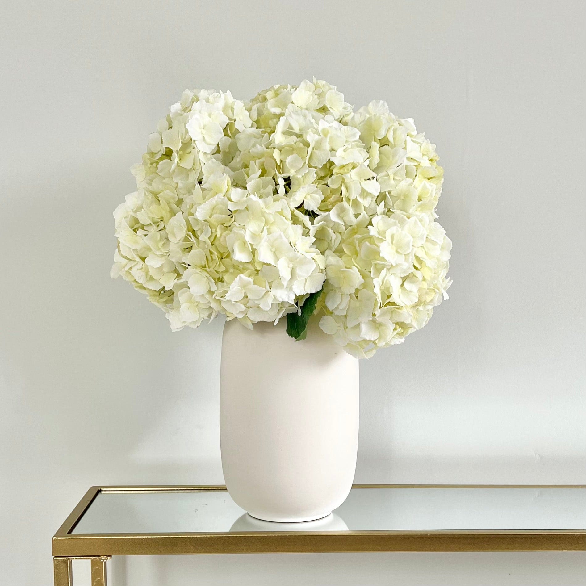 Artificial flowers luxury lifelike faux Artificial Cream Hydrangea Lacecap realistic silk single stems buy online from The Faux Flower Company