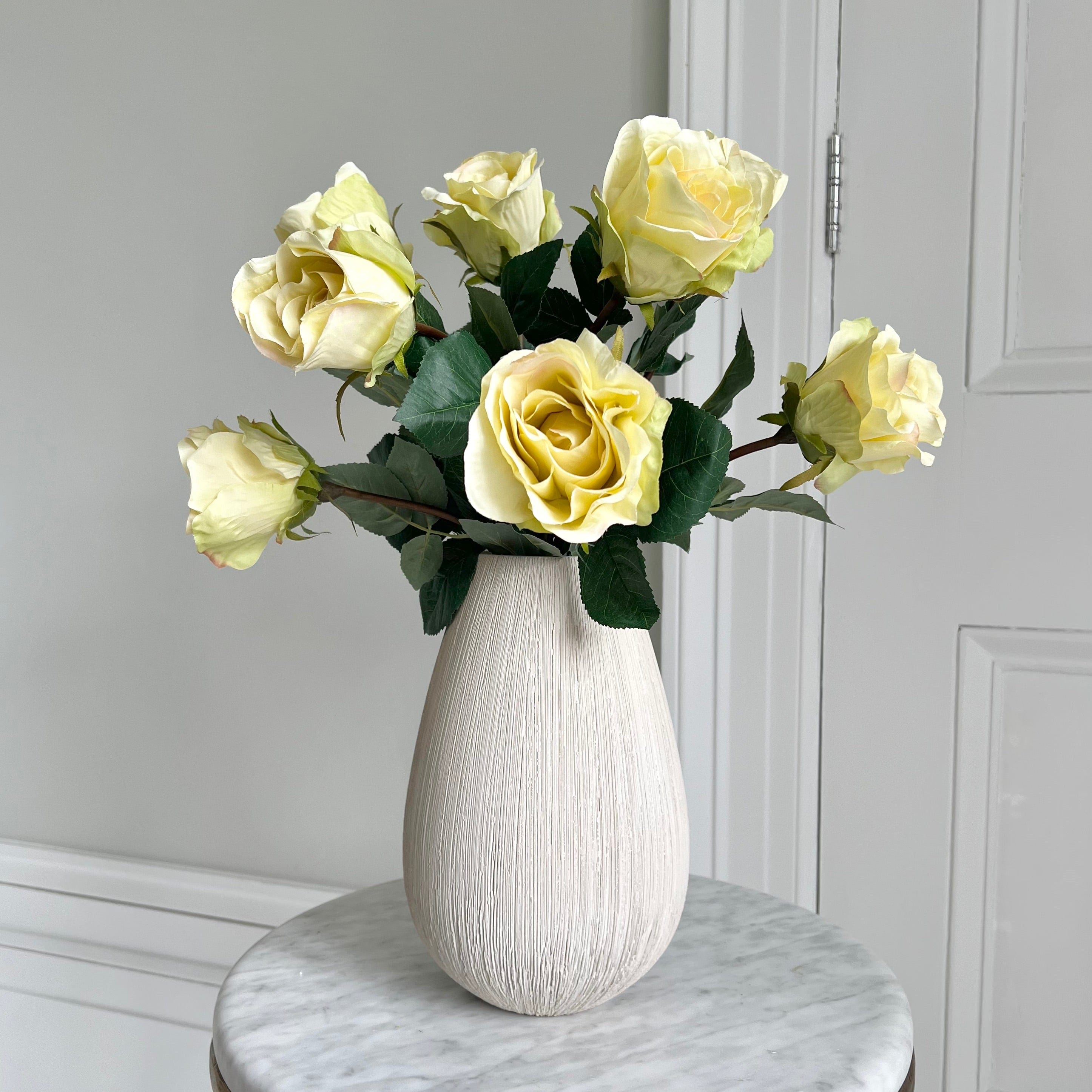 Artificial flowers luxury lifelike faux Artificial Cream Rose Bud realistic silk single stems buy online from The Faux Flower Company
