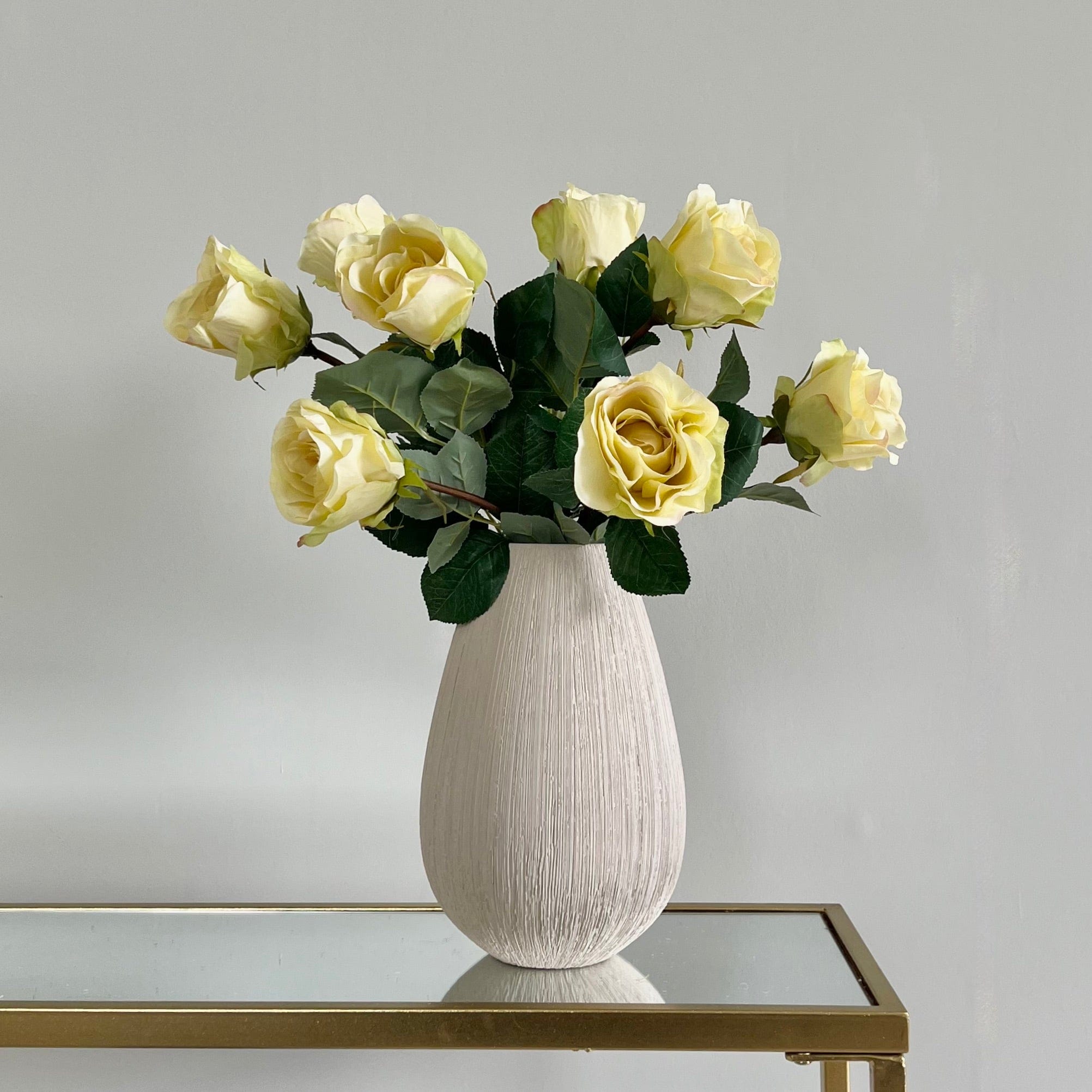 Artificial flowers luxury lifelike faux Artificial Cream Rose Bud realistic silk single stems buy online from The Faux Flower Company