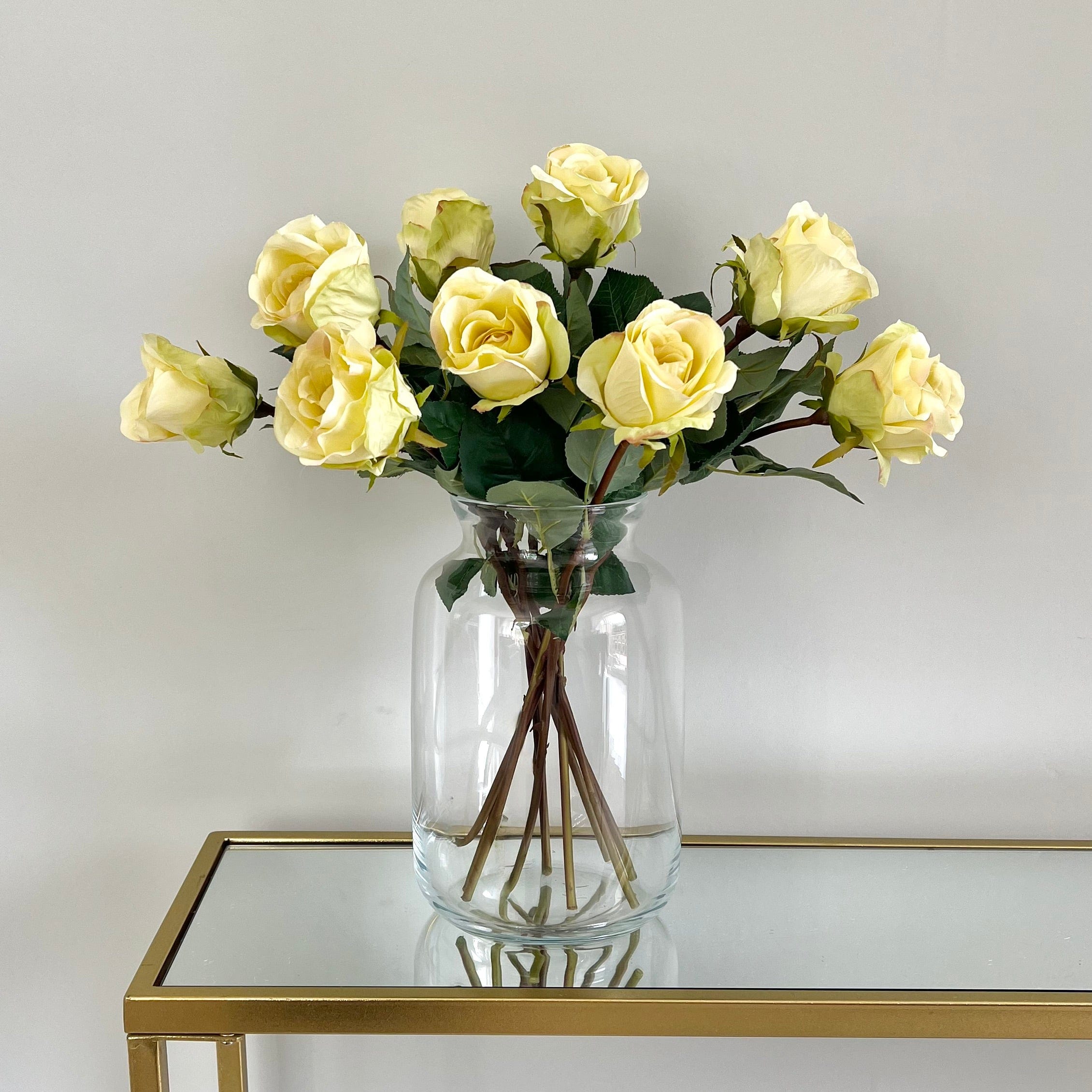 Artificial flowers luxury lifelike faux Artificial Cream Rose Bud realistic silk single stems buy online from The Faux Flower Company