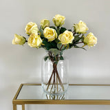 Artificial Pale Yellow Rose Bud