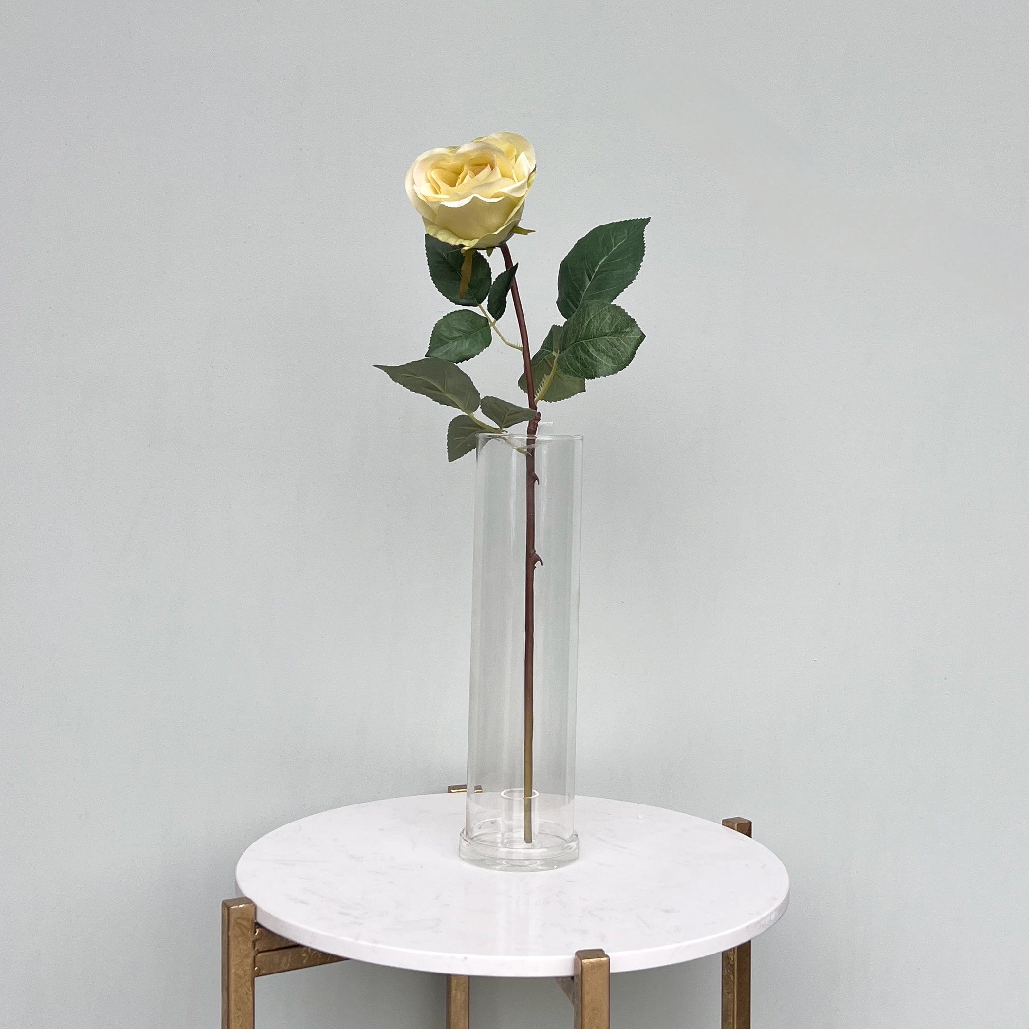 Artificial flowers luxury lifelike faux Artificial Cream Rose Bud realistic silk single stems buy online from The Faux Flower Company ABX5033CR