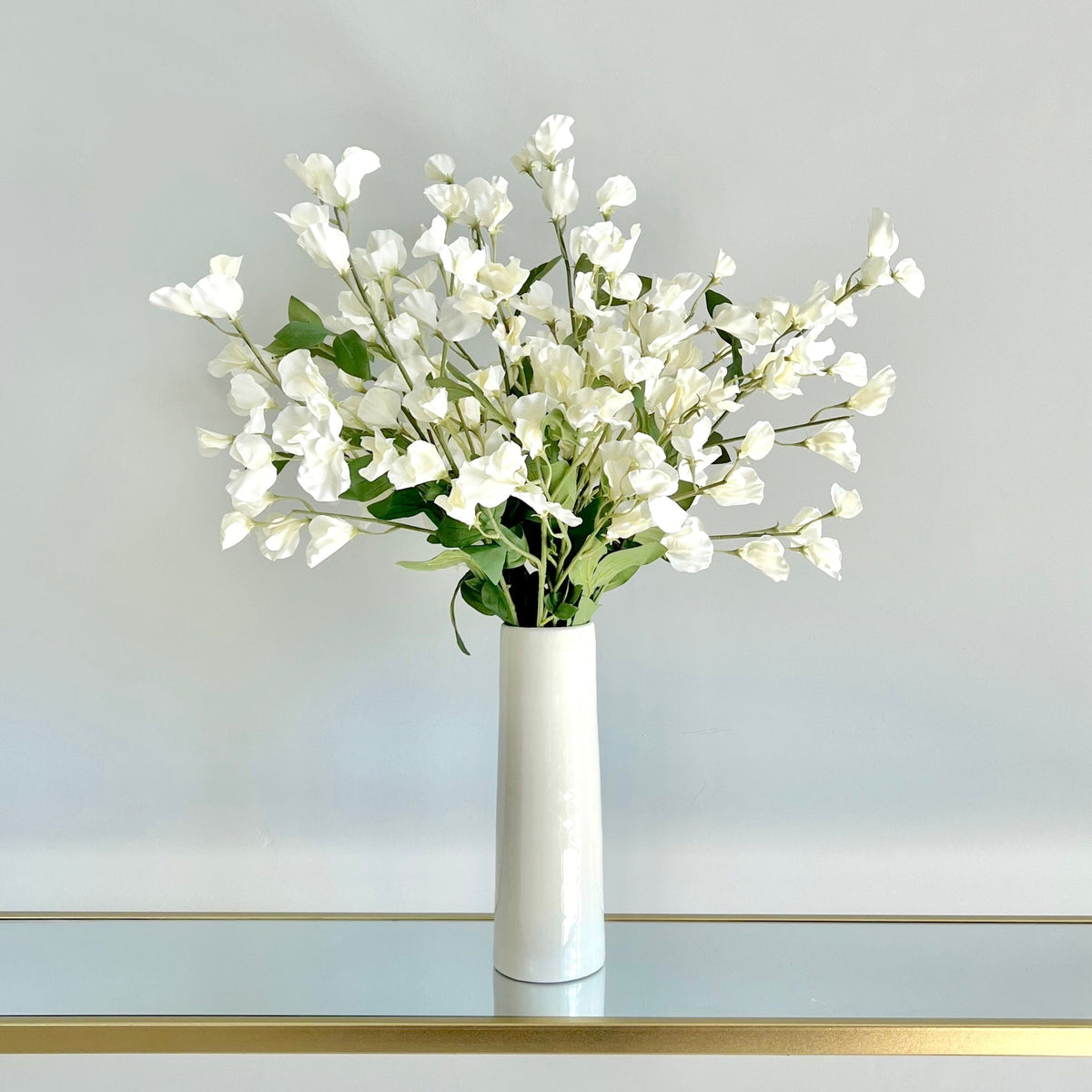 Realistic Artificial Cream Tall Sweet Pea ABX9280WH by The Faux Flower Company