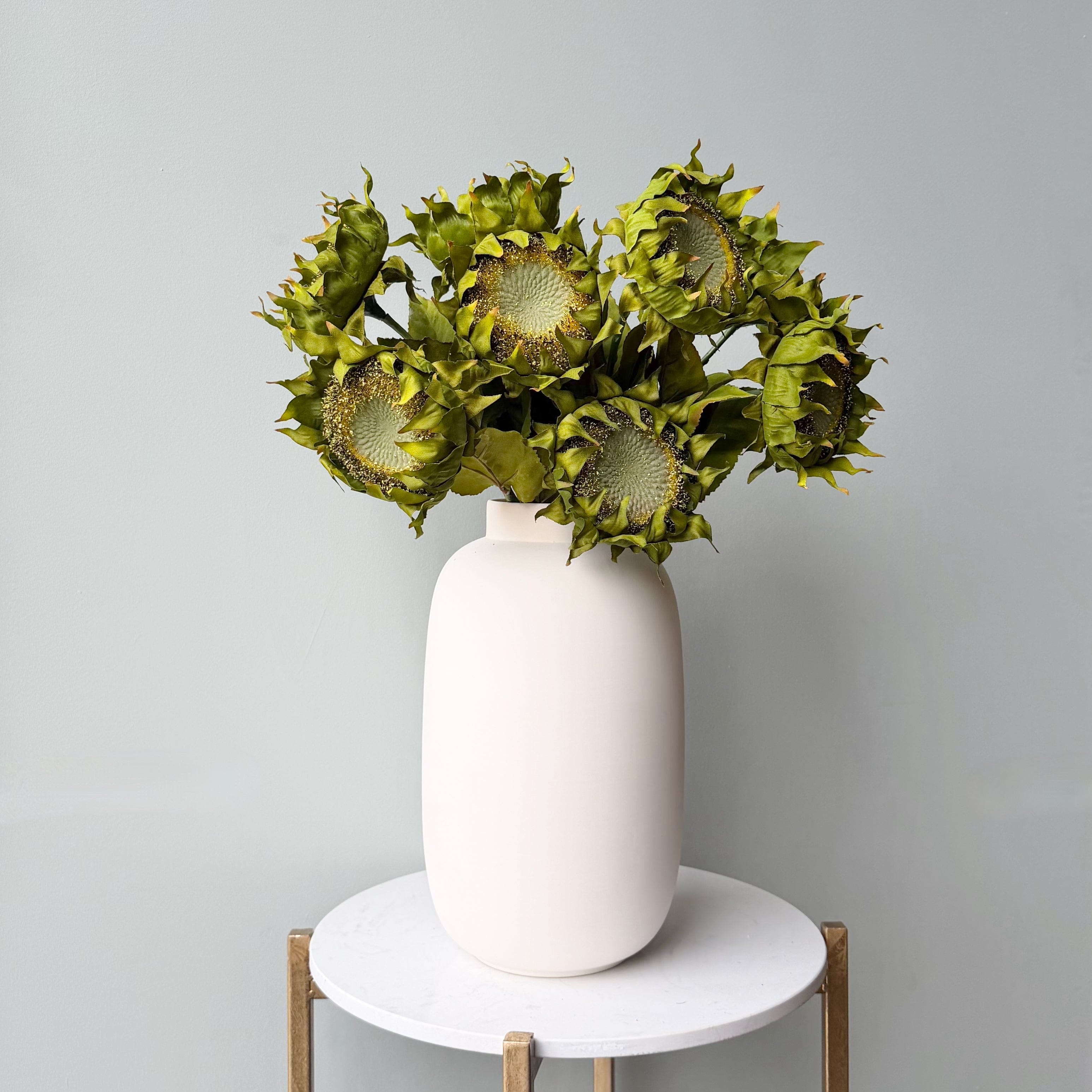 Artificial flowers luxury lifelike faux Artificial Dried Look Sunflower With Leaves realistic silk buy online from The Faux Flower Company AHCH-8490