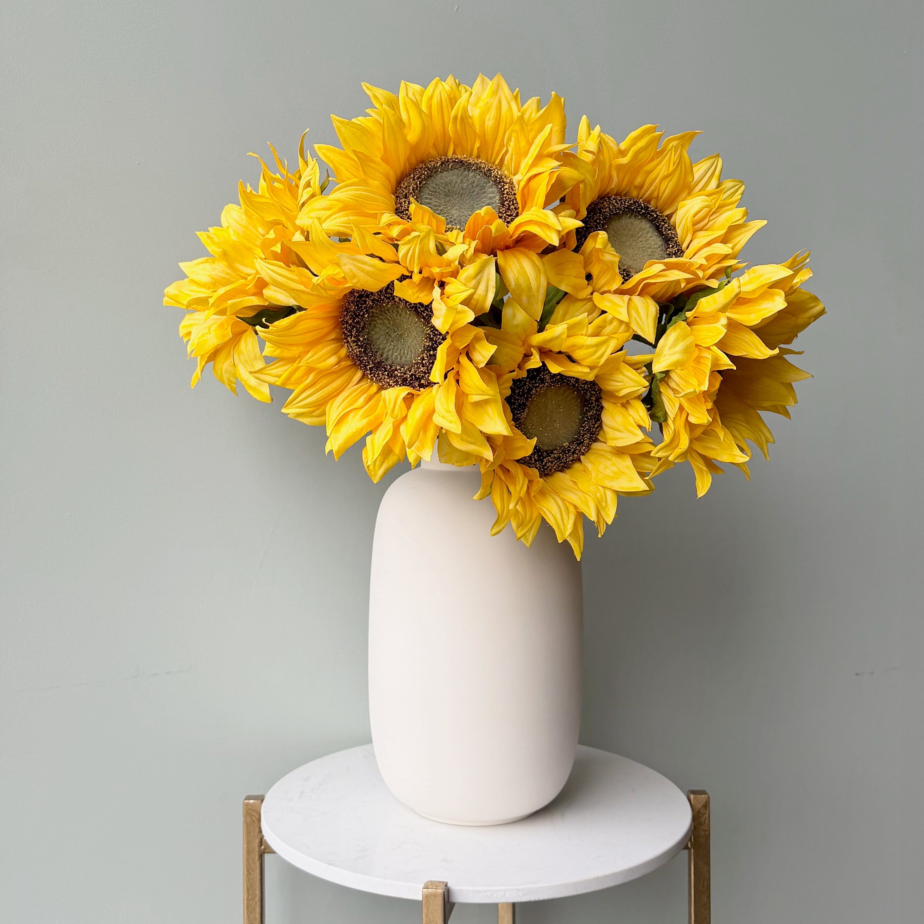 Artificial flowers luxury lifelike faux Artificial Giant Sunflower With Leaves realistic silk buy online from The Faux Flower Company AHCH-2890