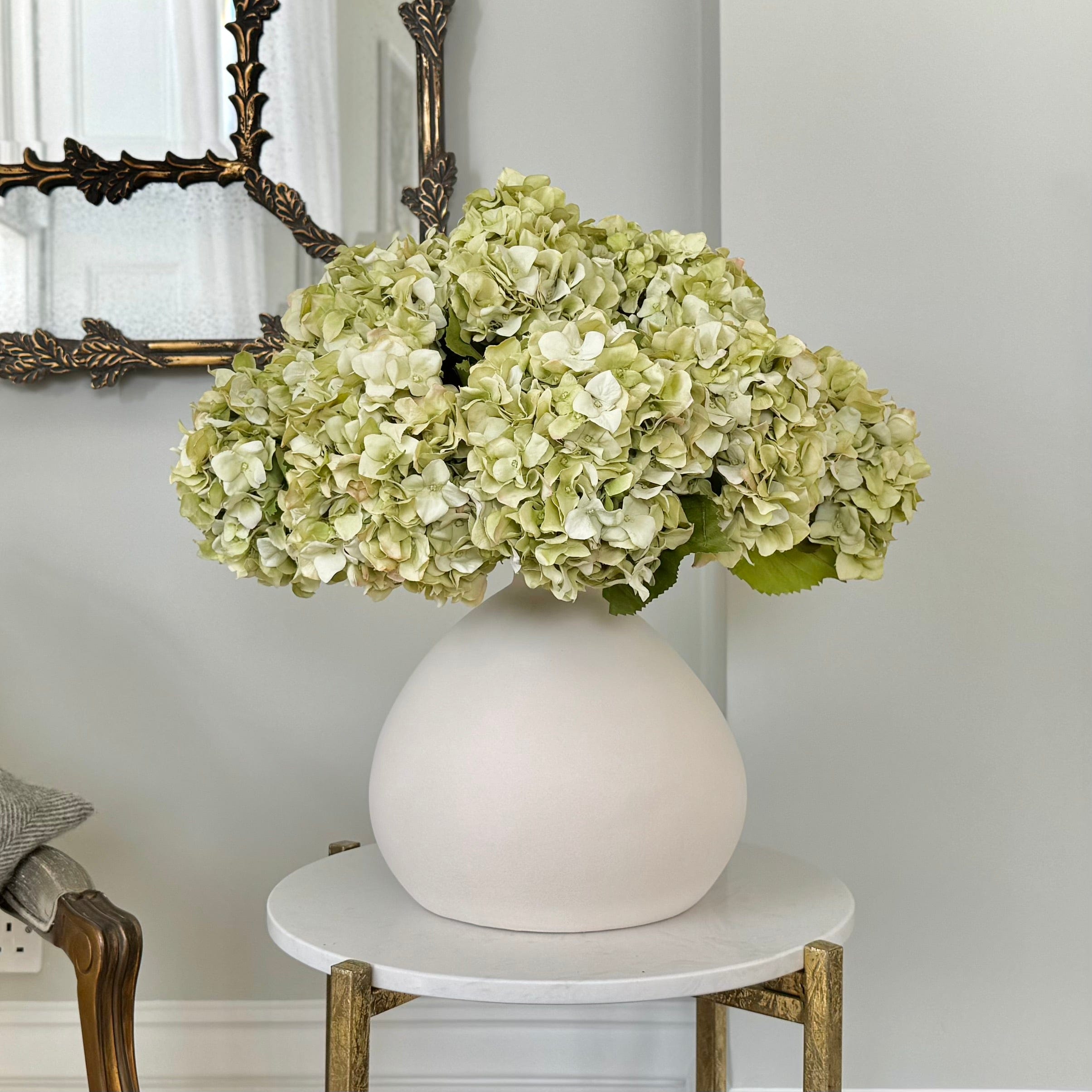 Artificial flowers luxury lifelike faux Artificial Green Dried Hydrangea realistic silk single stems buy online from The Faux Flower Company