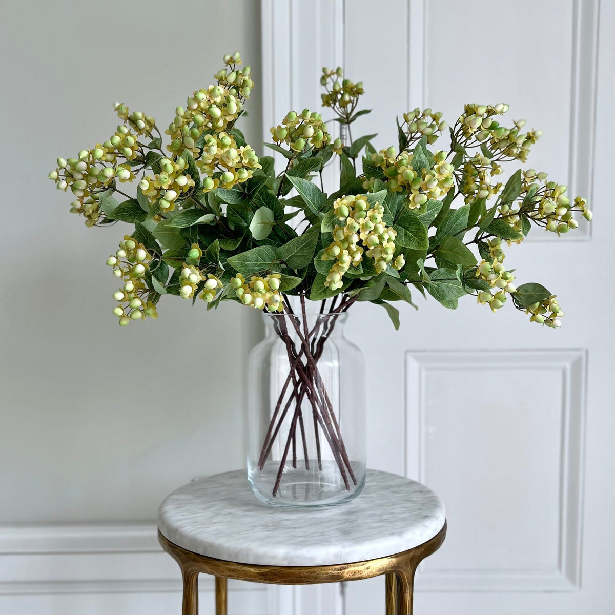 Realistic Artificial Green Hypericum Berries ABX5063WH by The Faux Flower Company