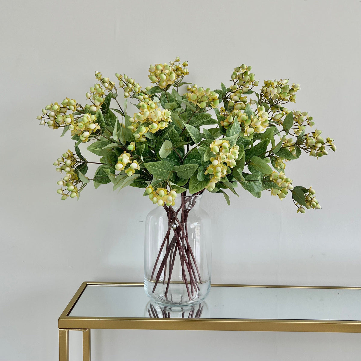 Realistic Artificial Green Hypericum Berries ABX5063WH by The Faux Flower Company