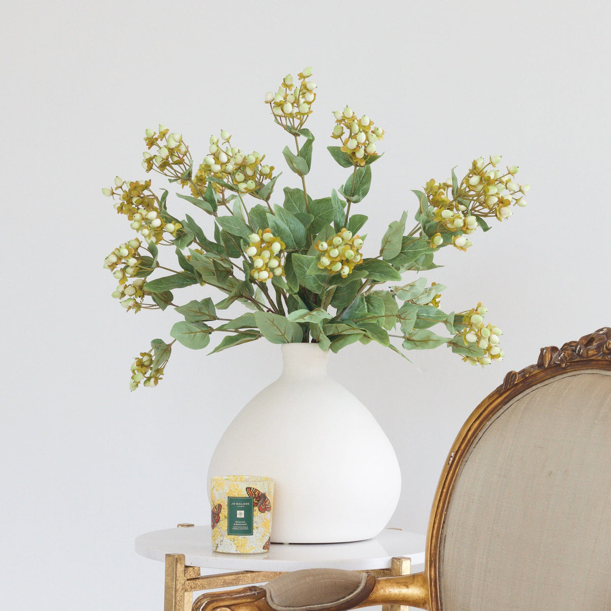Realistic Artificial Green Hypericum Berries ABX5063WH by The Faux Flower Company