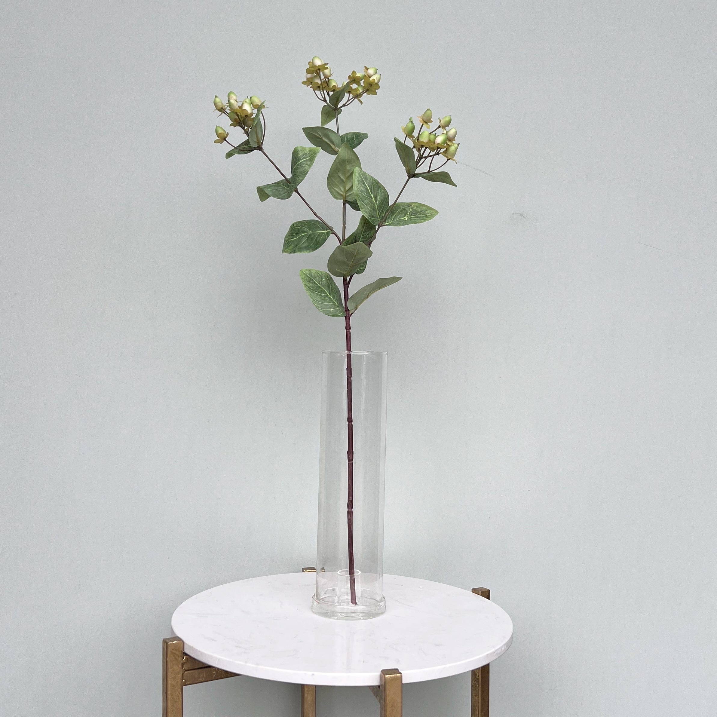 Artificial flowers luxury lifelike faux Artificial Green Hypericum Berries realistic silk single stems buy online from The Faux Flower Company ABX5063WH