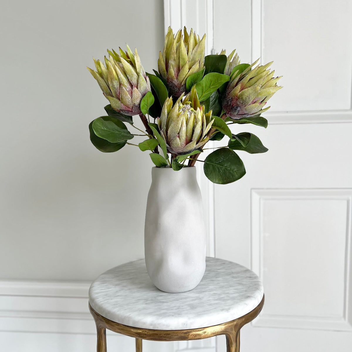 Realistic Artificial Green King Protea ABY7018GR by The Faux Flower Company
