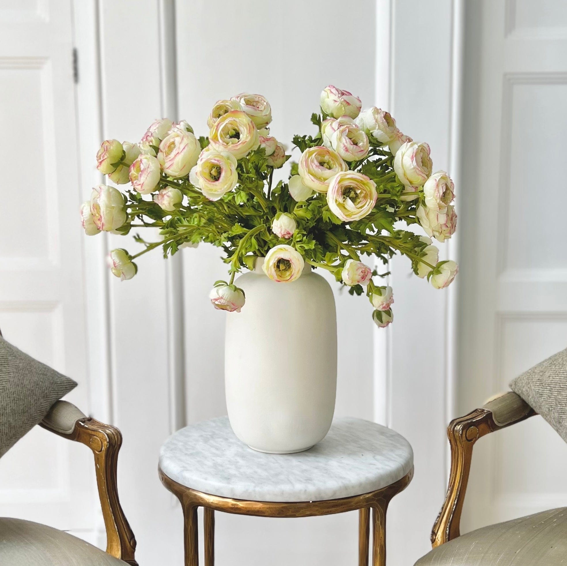 Artificial flowers luxury lifelike faux Artificial Green Ranunculus realistic silk single stems buy online from The Faux Flower Company