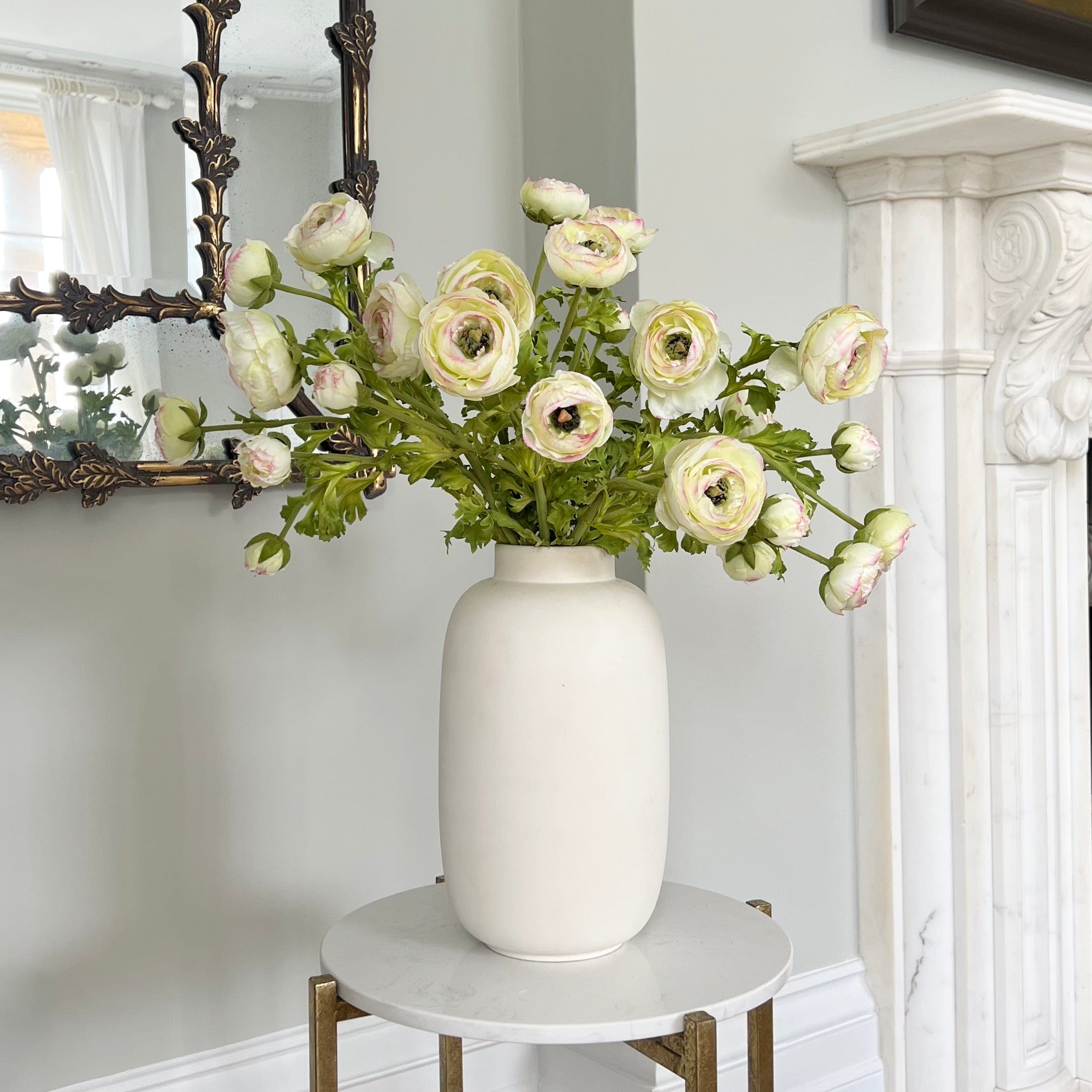 Artificial flowers luxury lifelike faux Artificial Green Ranunculus realistic silk single stems buy online from The Faux Flower Company