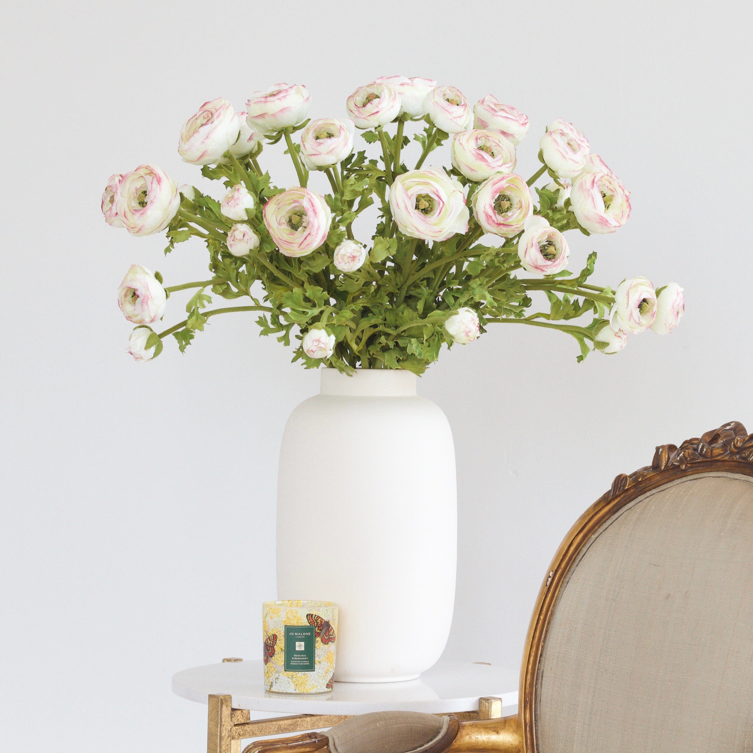 Artificial flowers luxury lifelike faux Artificial Green Ranunculus realistic silk single stems buy online from The Faux Flower Company