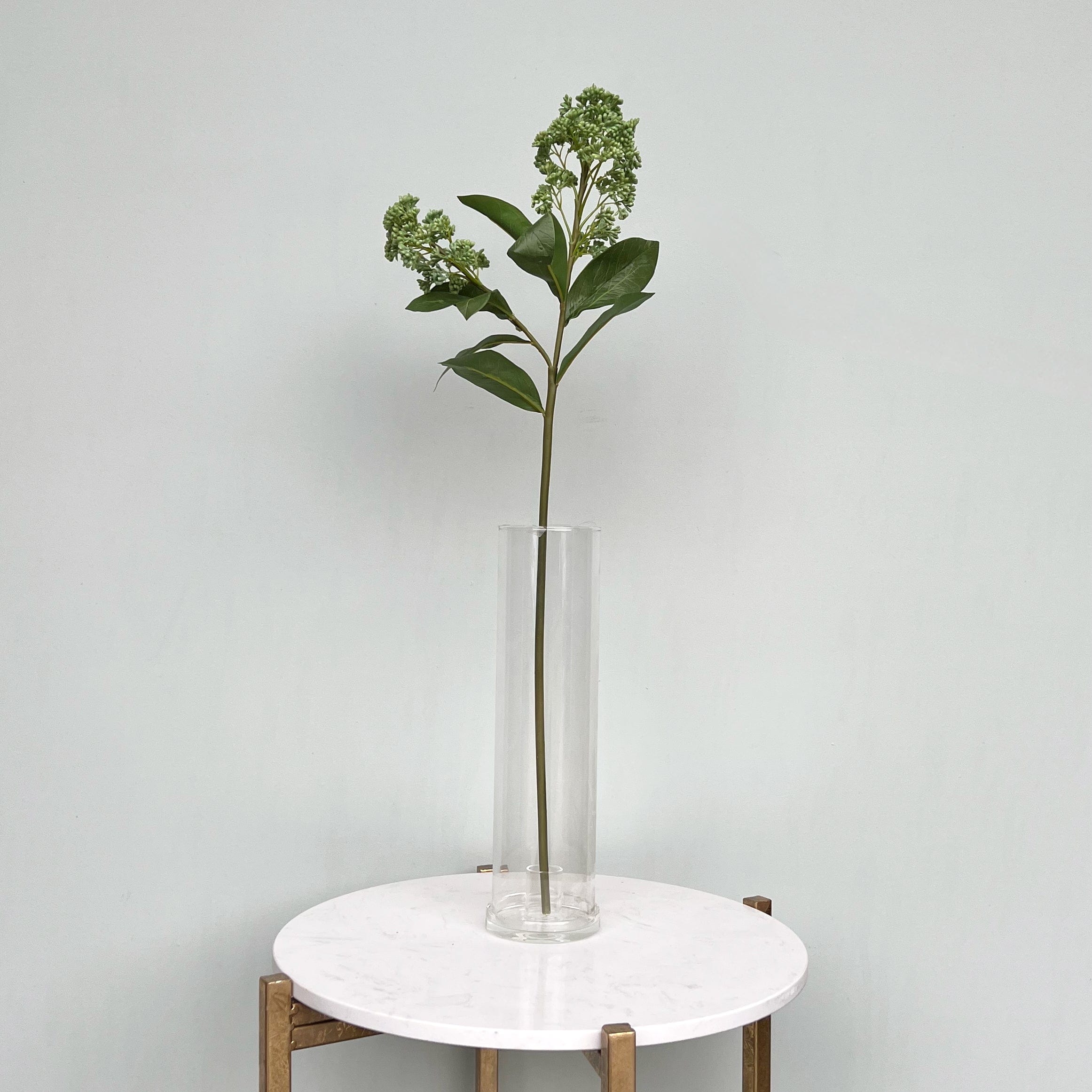 Artificial flowers luxury lifelike faux Artificial Green Skimmia realistic silk  single stems buy online from The Faux Flower Company ABY3142GR