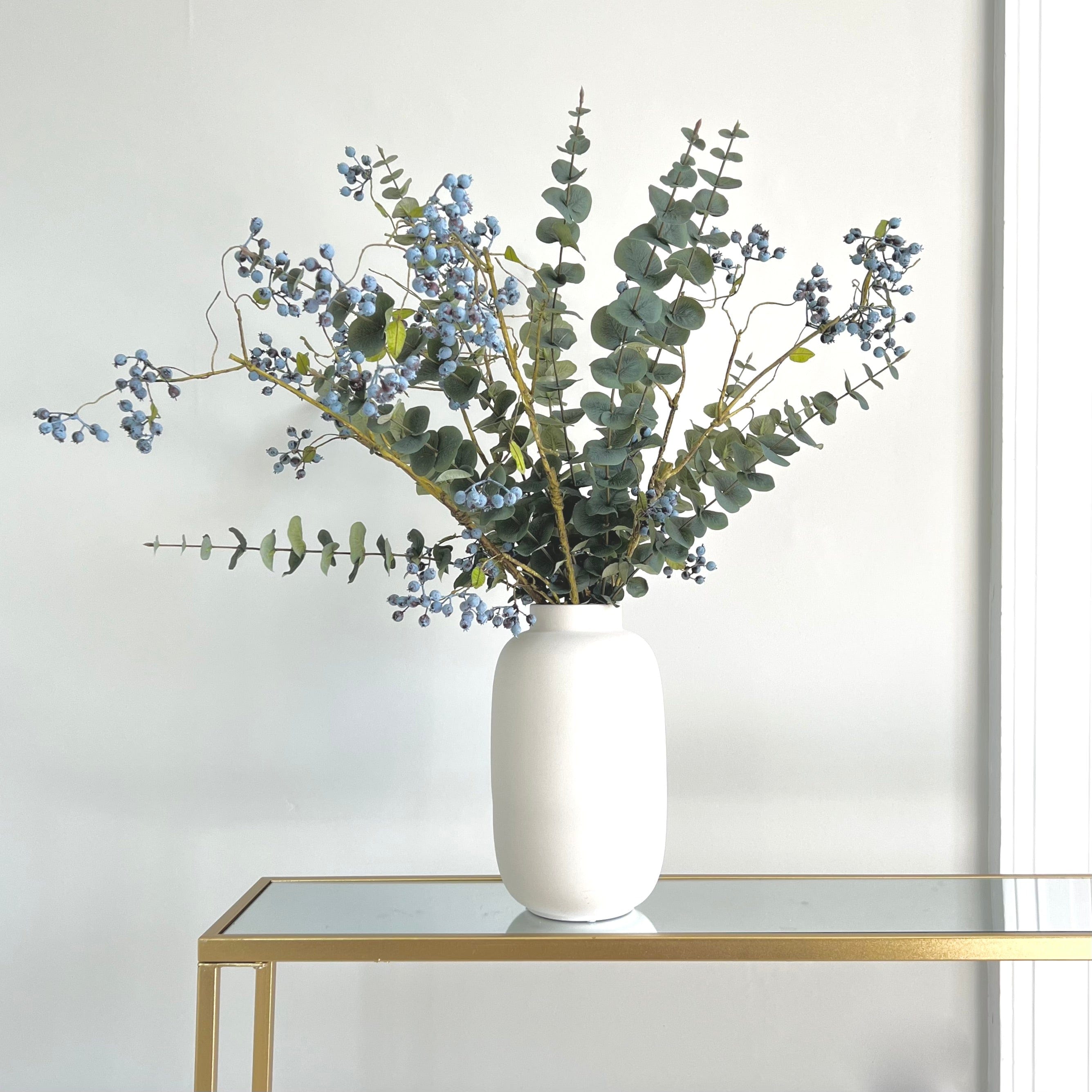 Artificial flowers luxury lifelike faux Artificial Green Tall Eucalyptus realistic silk single stems buy online from The Faux Flower Company