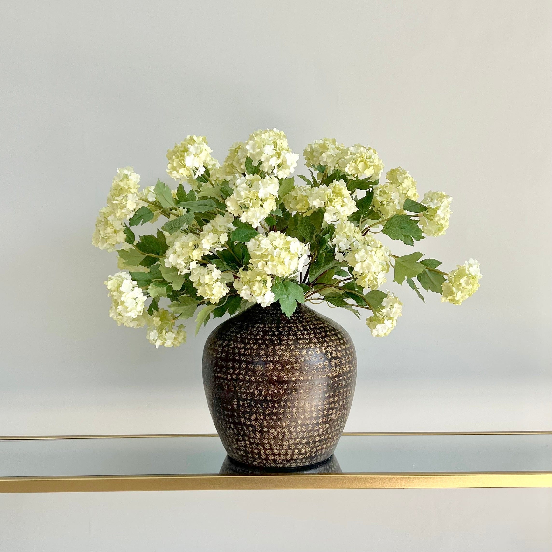 Artificial flowers luxury lifelike faux Artificial Green Viburnum - Bunch of 6 realistic silk bunches buy online from The Faux Flower Company ABX5752GR-6