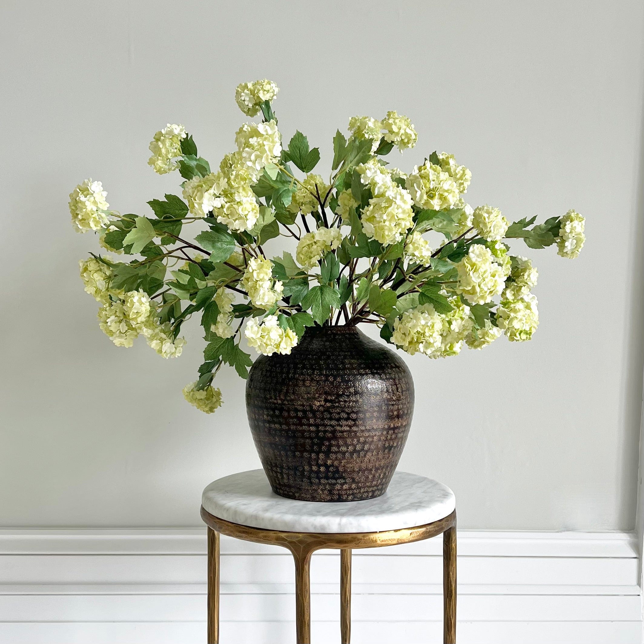 Artificial flowers luxury lifelike faux Artificial Green Viburnum - Bunch of 6 realistic silk bunches buy online from The Faux Flower Company ABX5752GR-6