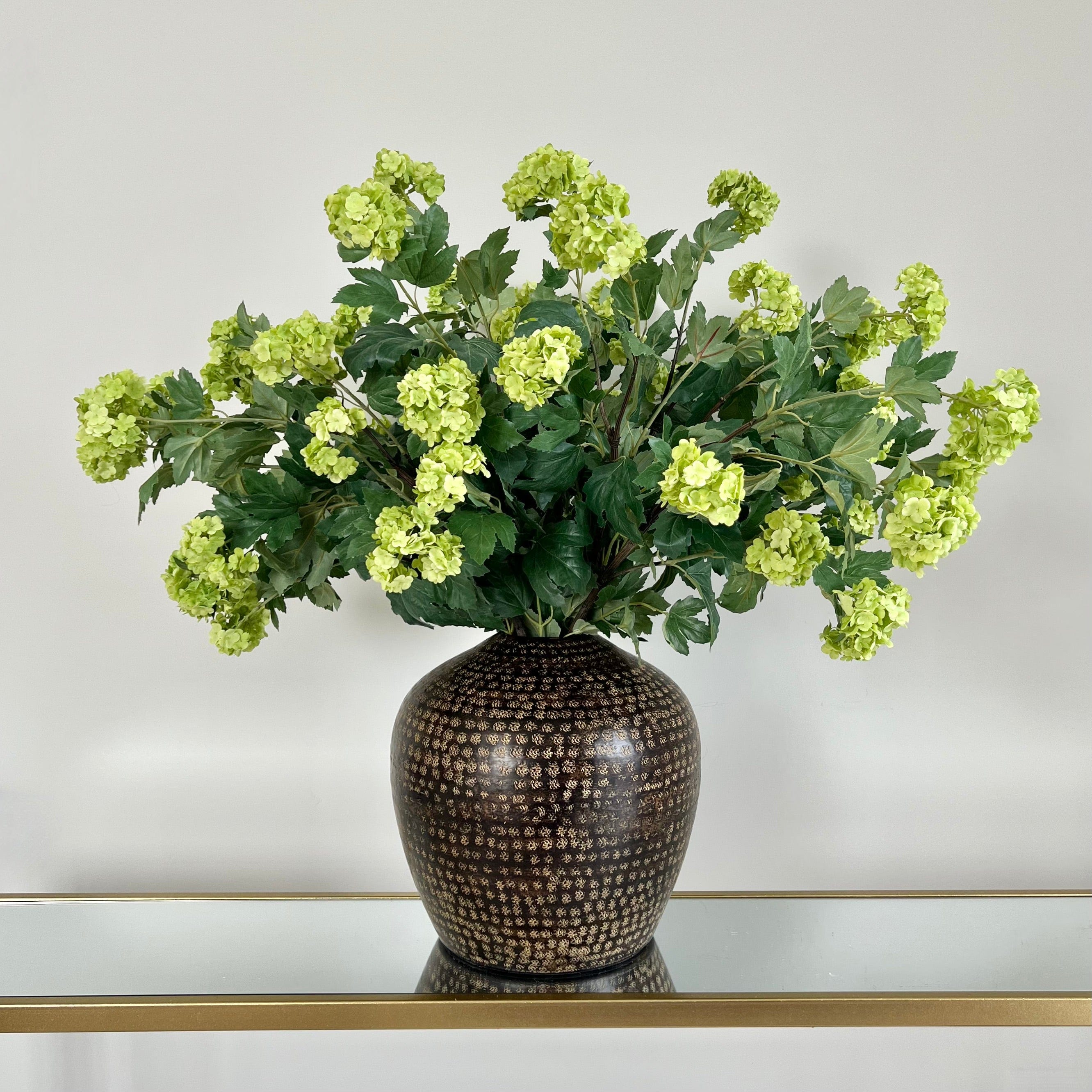 Artificial flowers luxury lifelike faux Artificial Green Vivid Viburnum realistic silk single stems buy online from The Faux Flower Company