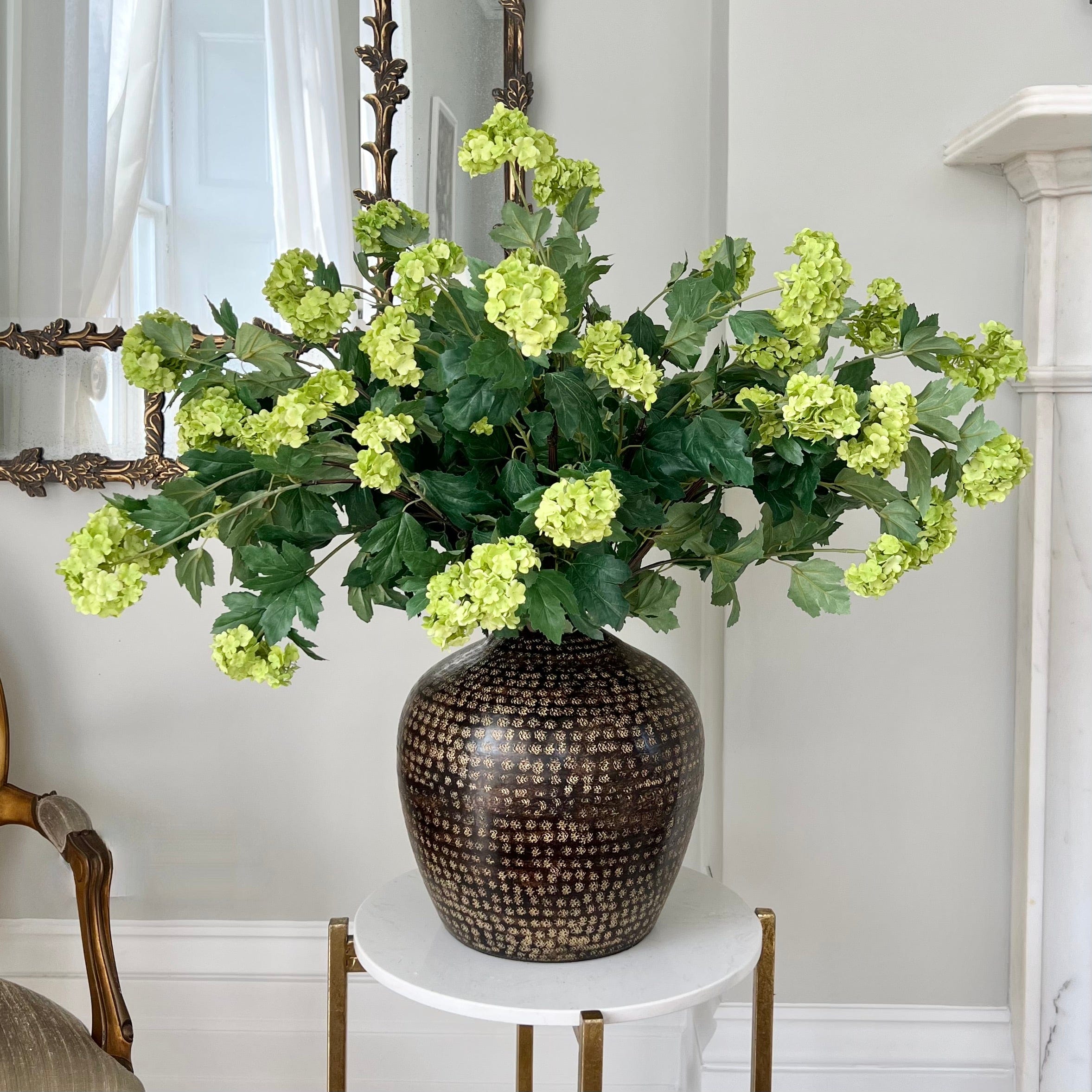 Artificial flowers luxury lifelike faux Artificial Green Vivid Viburnum realistic silk single stems buy online from The Faux Flower Company