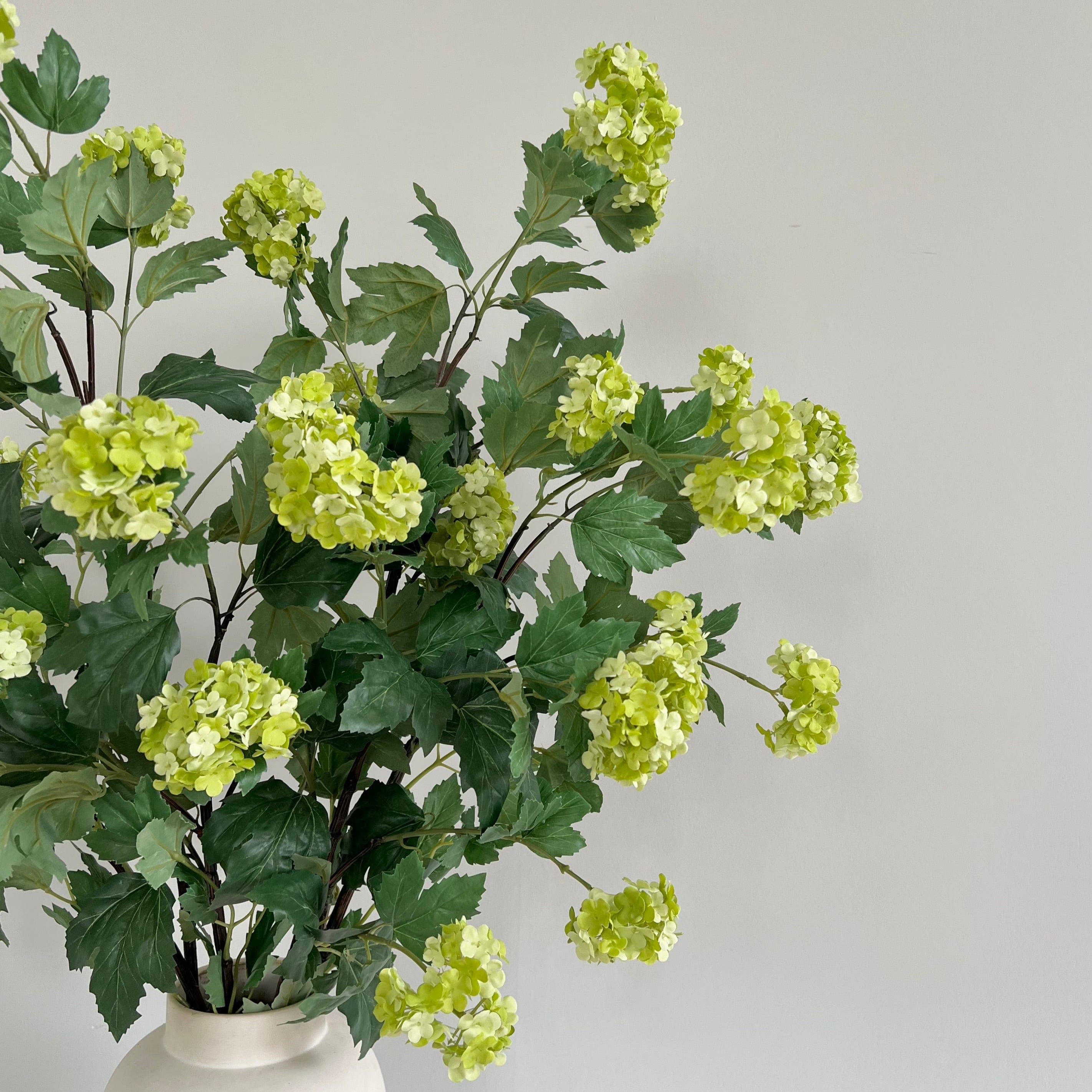 Artificial flowers luxury lifelike faux Artificial Green Vivid Viburnum realistic silk single stems buy online from The Faux Flower Company