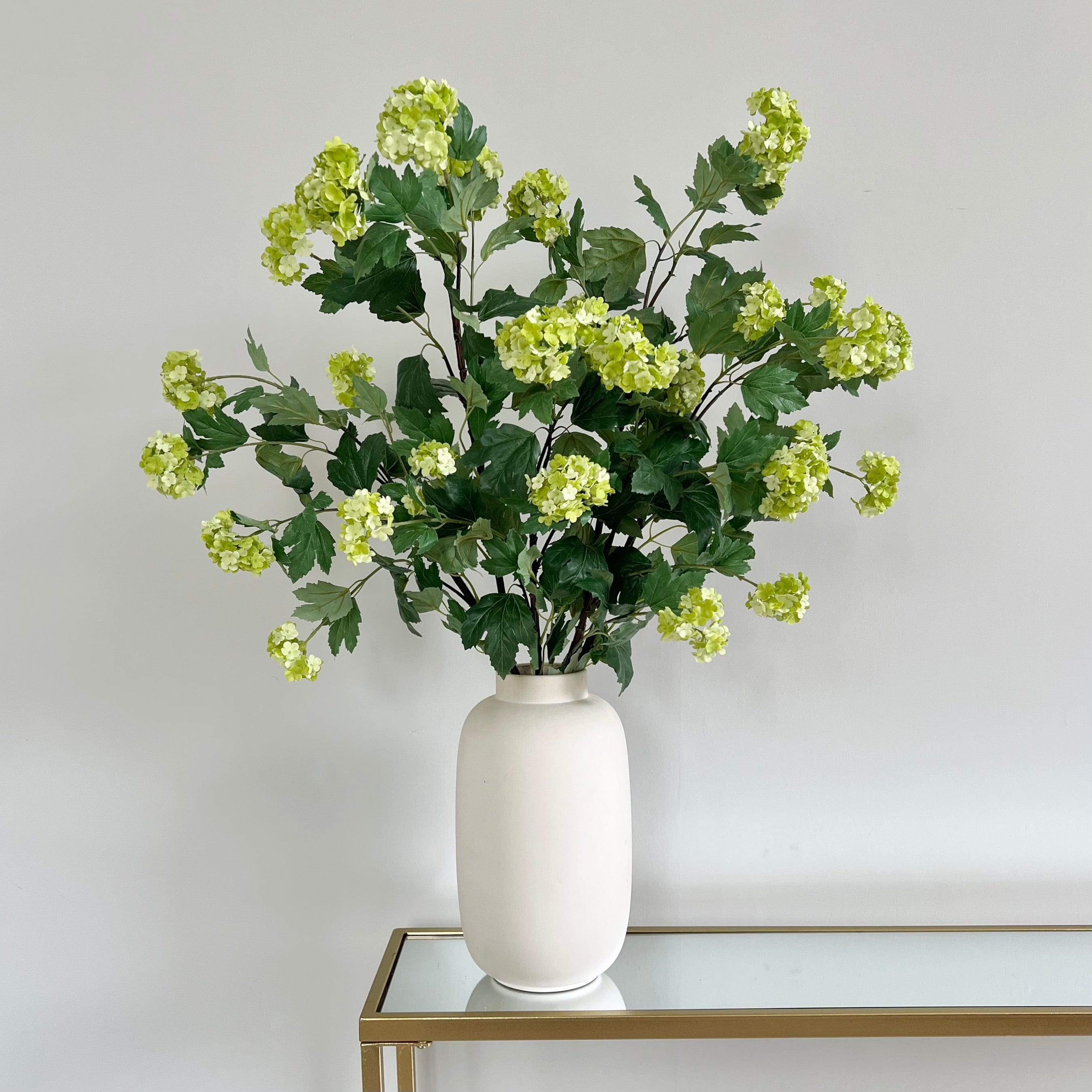 Artificial flowers luxury lifelike faux Artificial Green Vivid Viburnum realistic silk single stems buy online from The Faux Flower Company