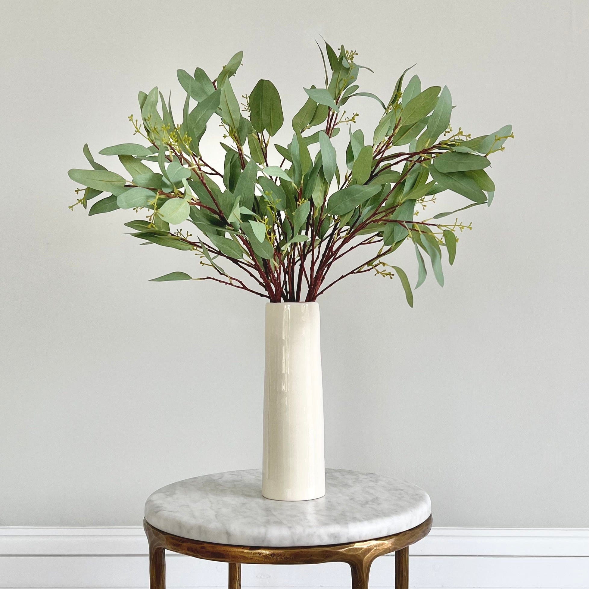 Artificial flowers luxury lifelike faux Artificial Green Willow Eucalyptus realistic silk single stems buy online from The Faux Flower Company