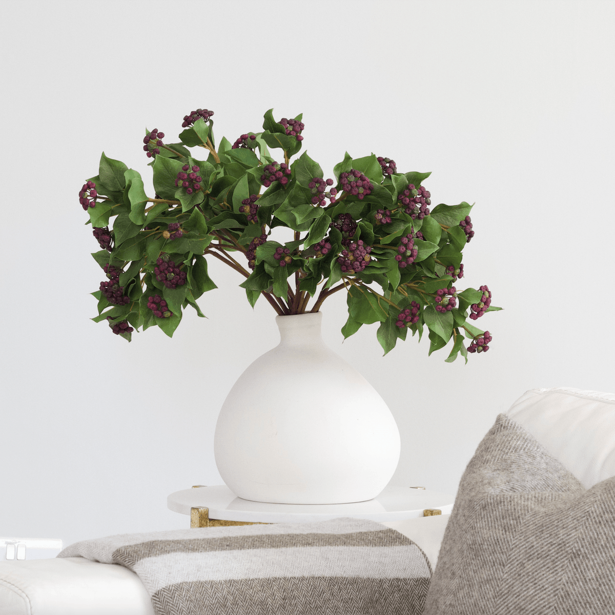 Realistic Artificial Ivy with Purple Berries ABY1017PU by The Faux Flower Company